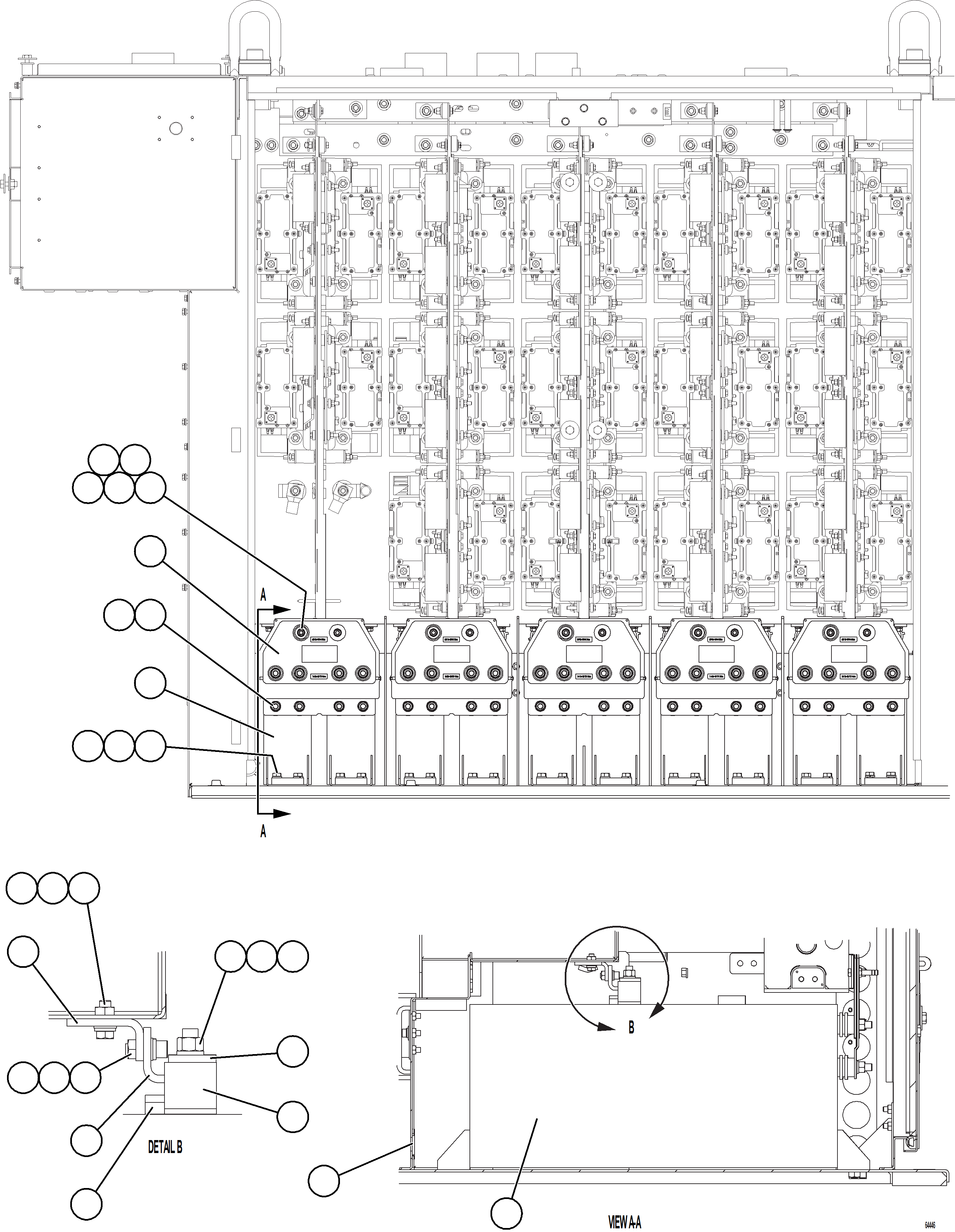 Komatsu parts book diagram for AFE73-B 980E-4 S/N A40031 - A40032 ANTAMINA: CONTROL CABINET - HIGH VOLTAGE  1/6   58B-43-00700
