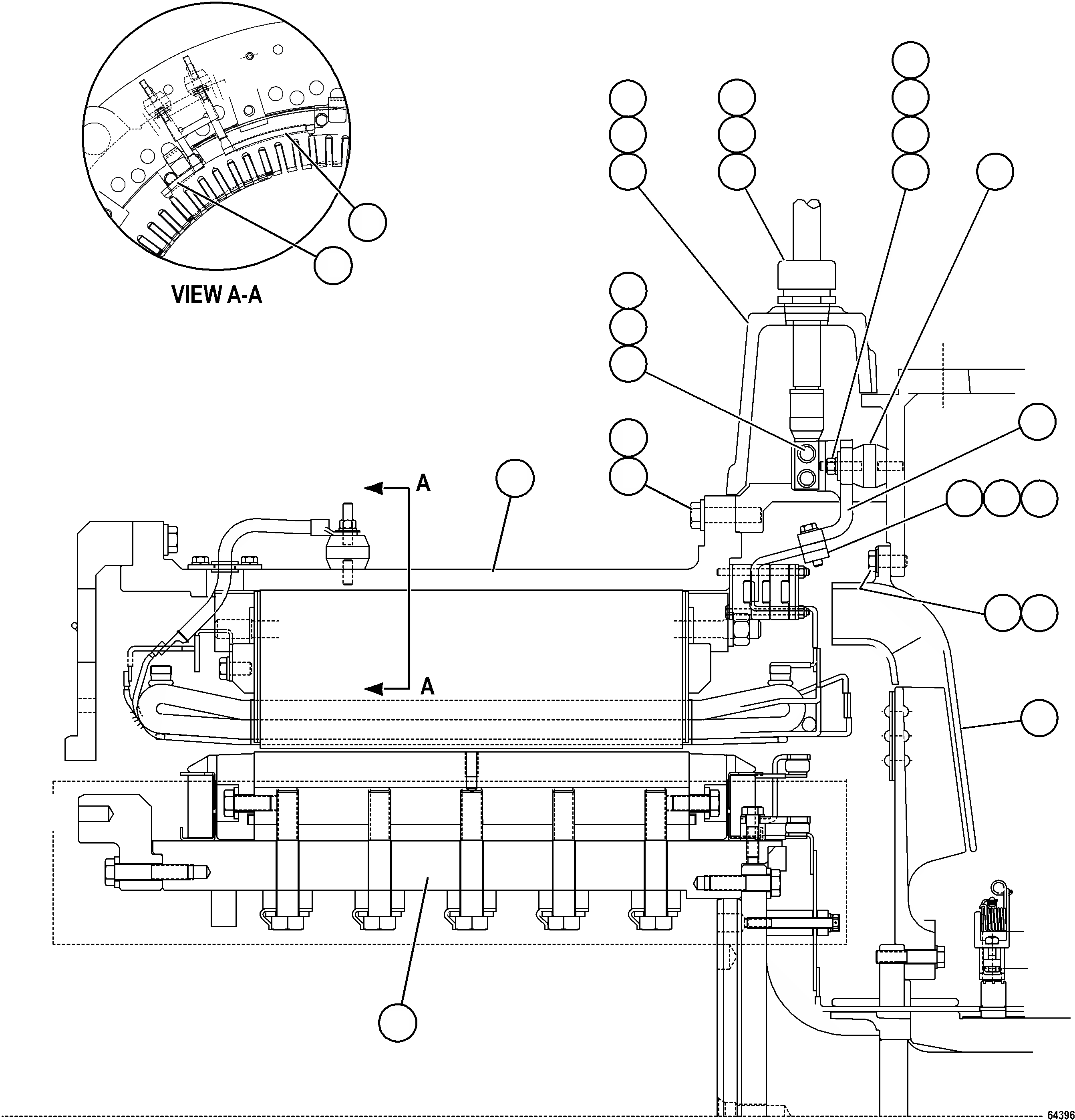 Komatsu parts book diagram for AFE73-B 980E-4 S/N A40031 - A40032 ANTAMINA: ENGINE MOUNT END
