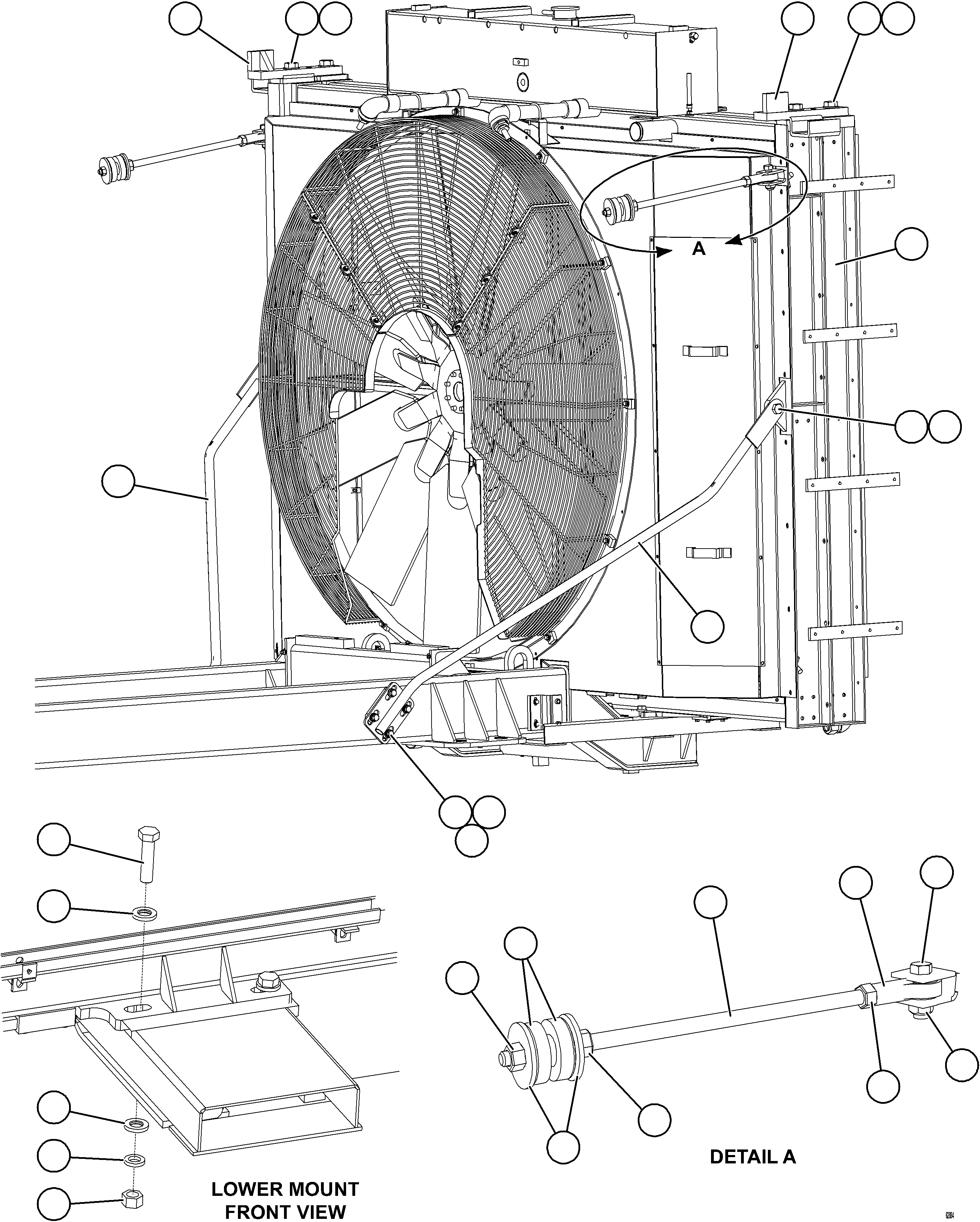 Komatsu parts book diagram for AFE73-F 980E-4 S/N A40071 COLLAHUASI: RADIATOR INSTALLATION