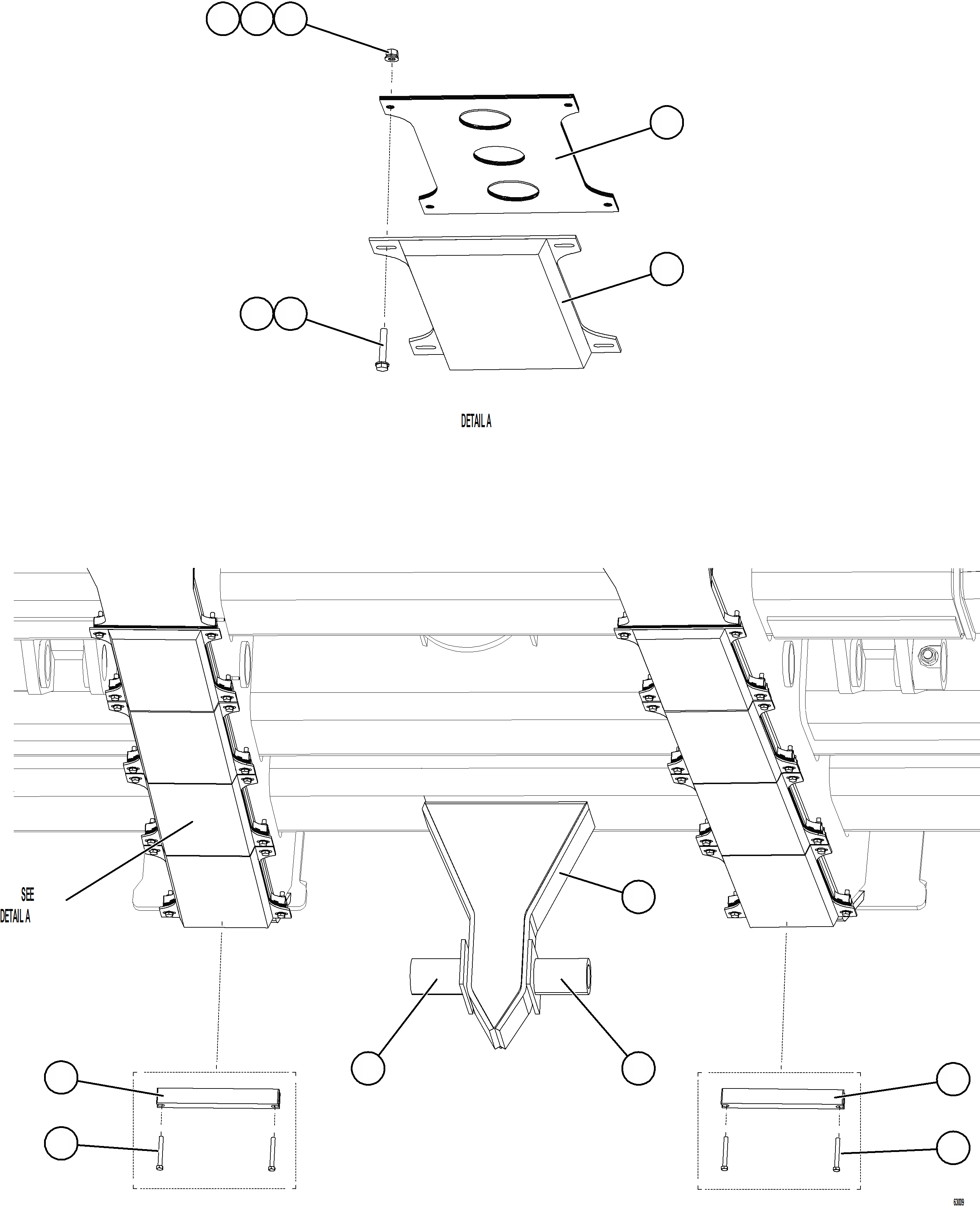 Komatsu parts book diagram for AFE73-F 980E-4 S/N A40071 COLLAHUASI: BODY GUIDE & PADS