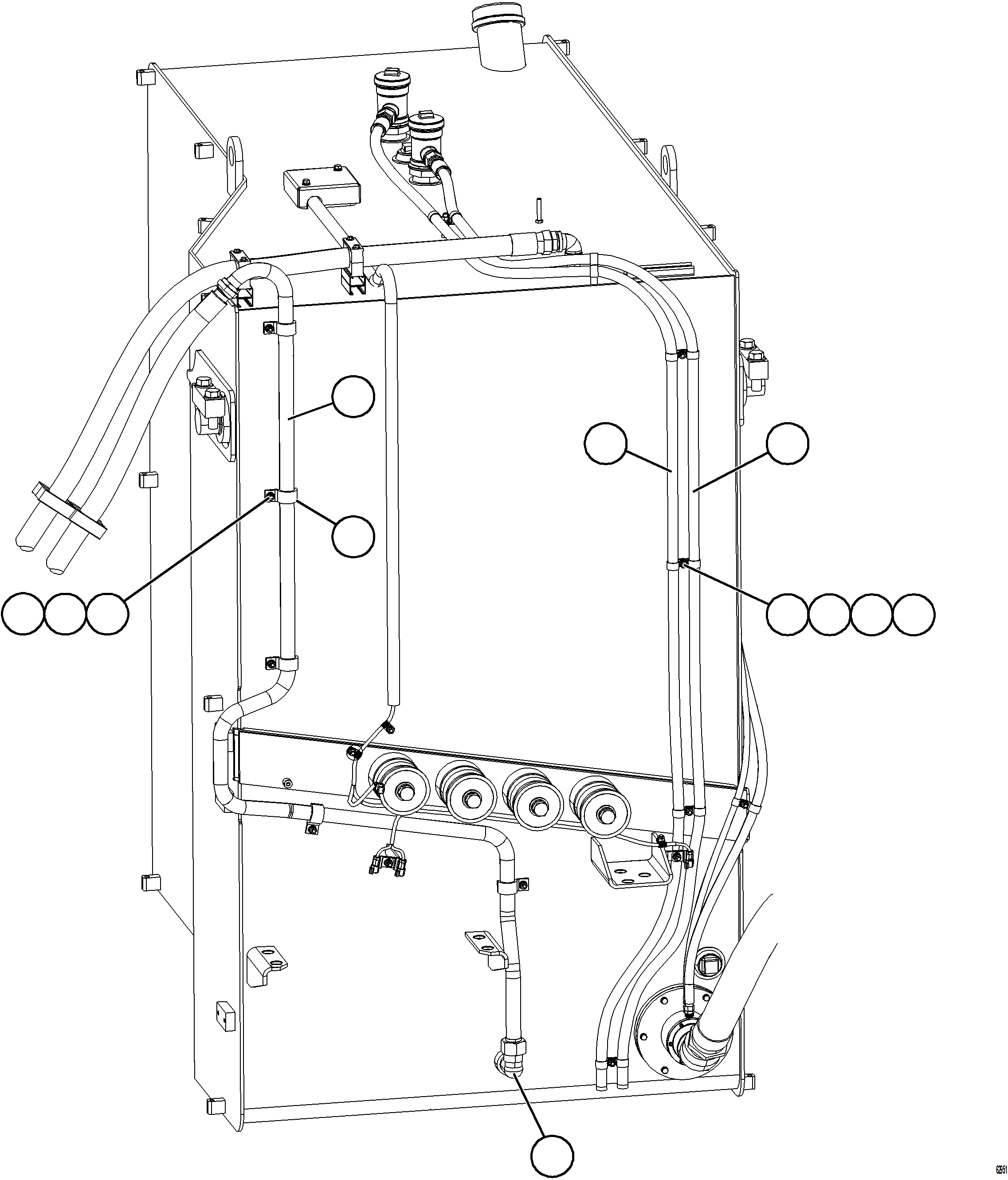 Komatsu parts book diagram for AFE73-F 980E-4 S/N A40071 COLLAHUASI: FUEL SYSTEM PIPING    2/3