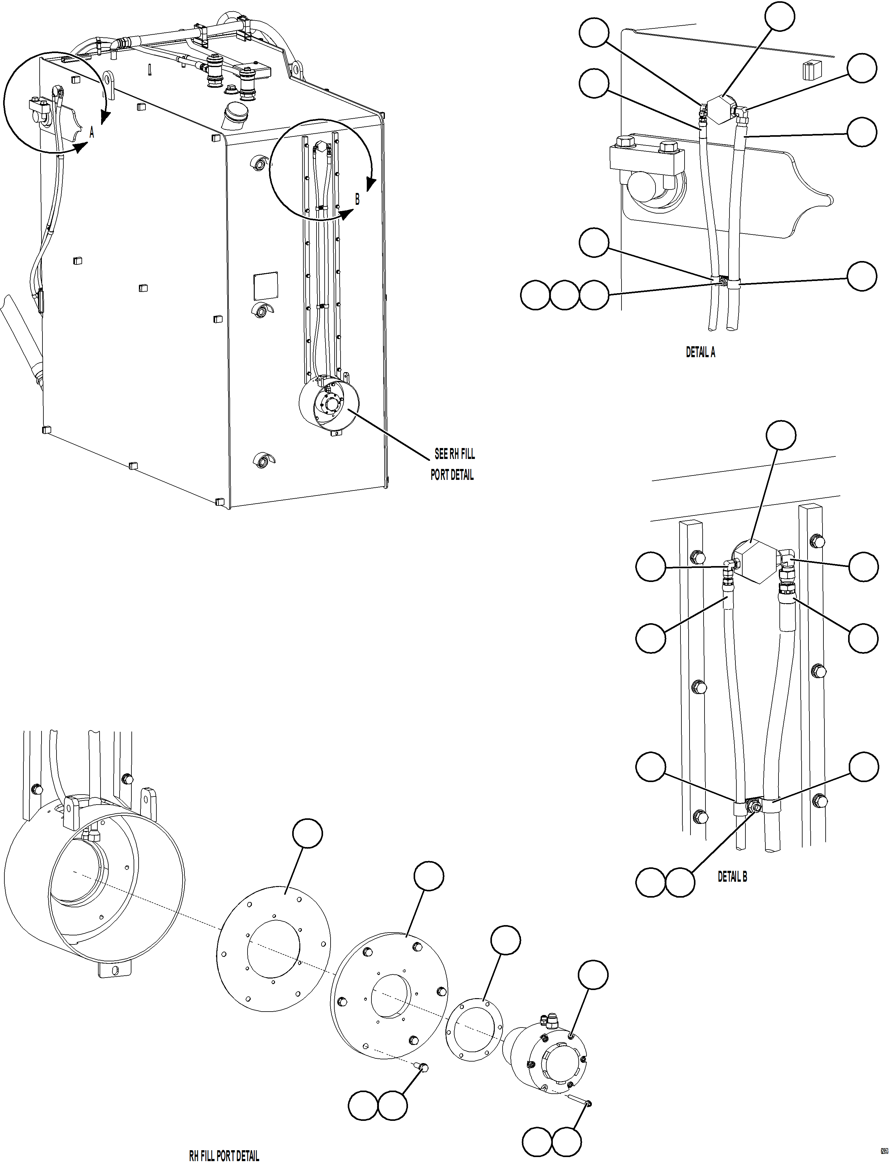Komatsu parts book diagram for AFE73-F 980E-4 S/N A40071 COLLAHUASI: FUEL SYSTEM - QUICK FILL    2/2