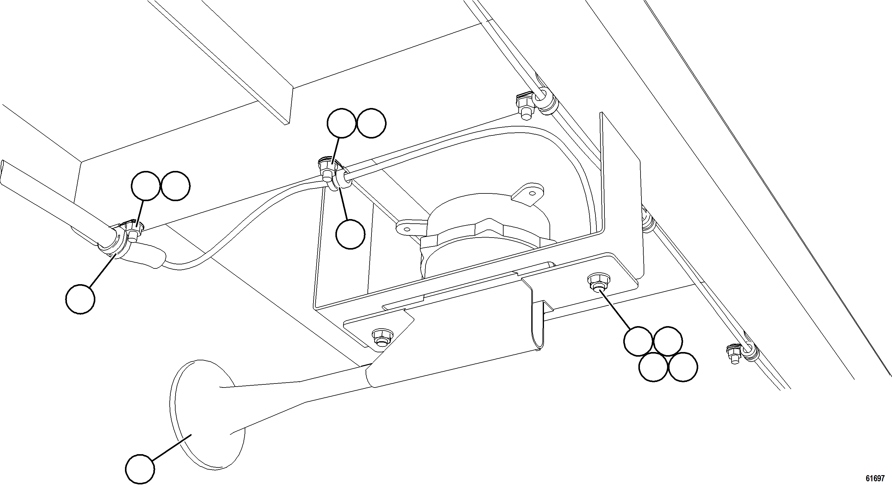 Komatsu parts book diagram for AFE73-F 980E-4 S/N A40071 COLLAHUASI: HORN INSTALLATION
