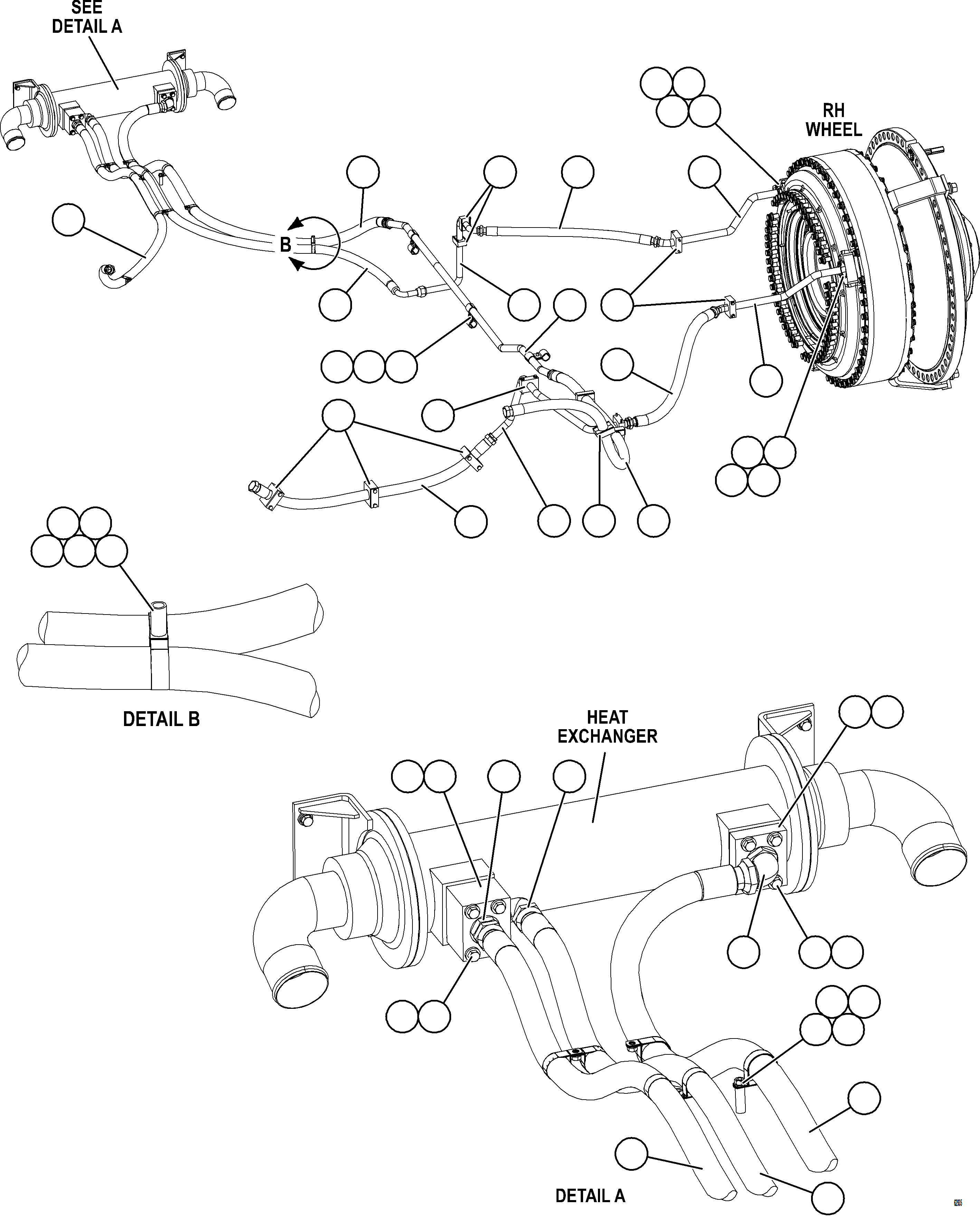 Komatsu parts book diagram for AFE73-F 980E-4 S/N A40071 COLLAHUASI: BRAKE COOLING PIPING    1/3
