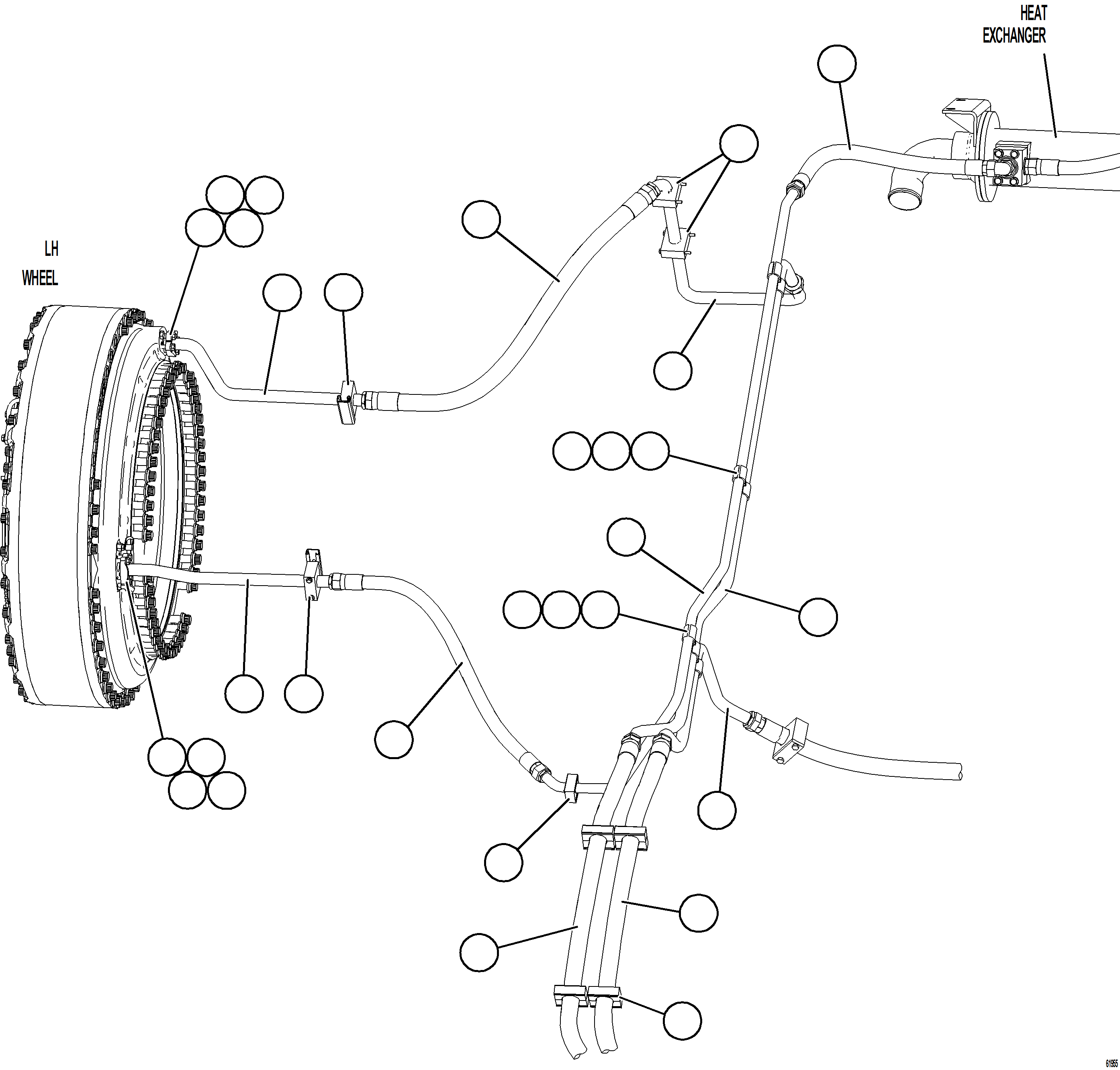 Komatsu parts book diagram for AFE73-F 980E-4 S/N A40071 COLLAHUASI: BRAKE COOLING PIPING    2/3