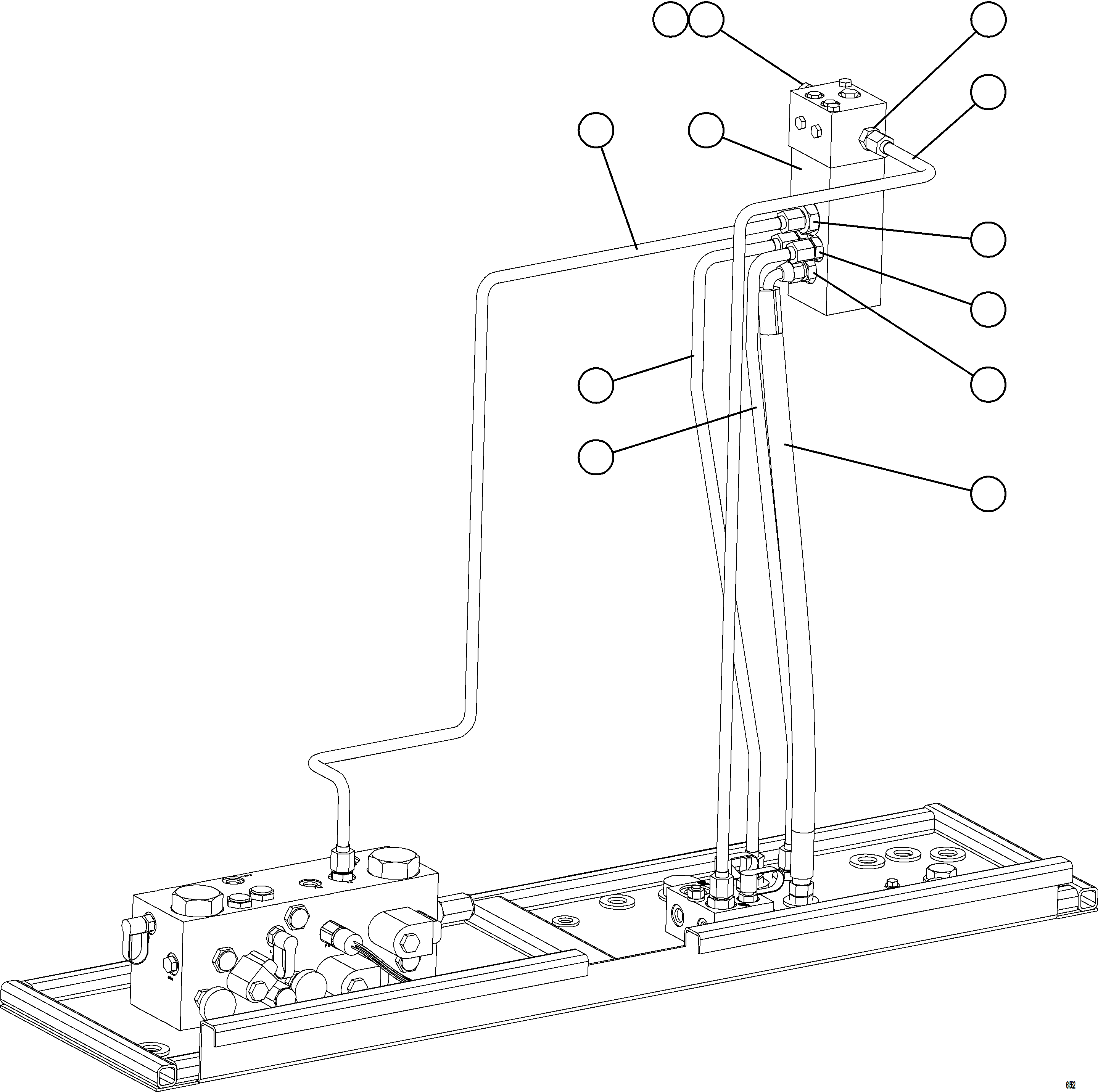 Komatsu parts book diagram for AFE73-F 980E-4 S/N A40071 COLLAHUASI: DUAL RELAY VALVE PIPING