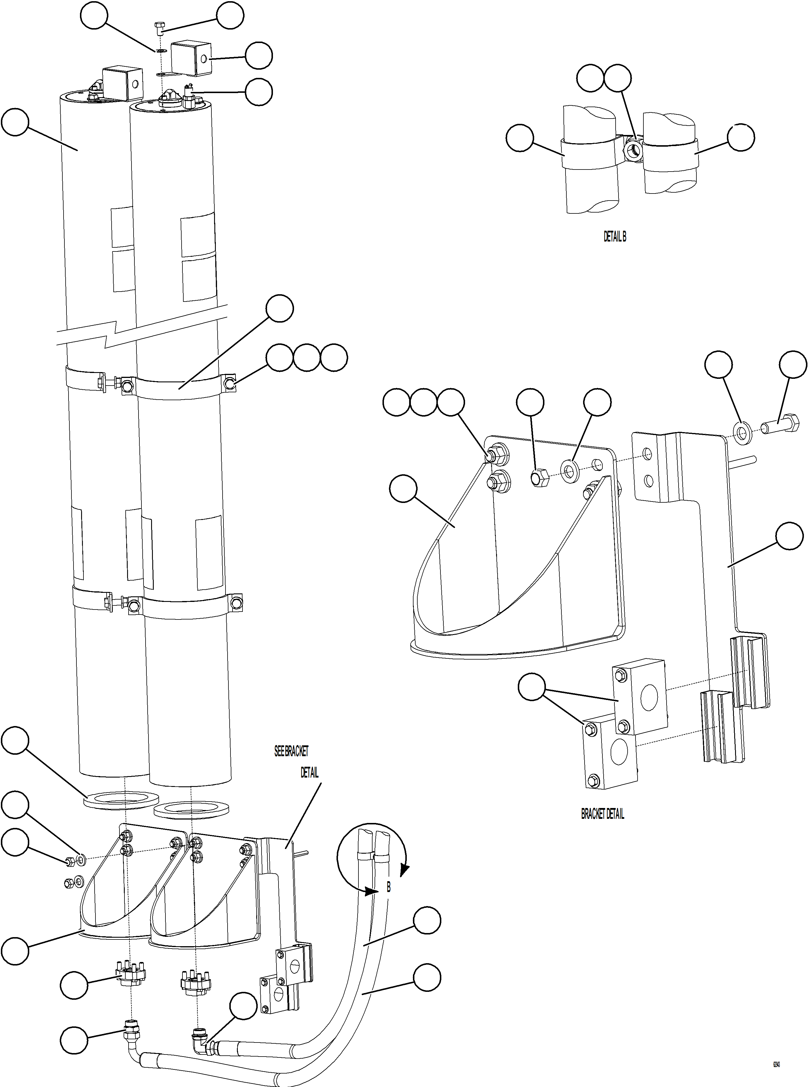 Komatsu parts book diagram for AFE73-F 980E-4 S/N A40071 COLLAHUASI: STEERING ACCUMULATOR INSTALL