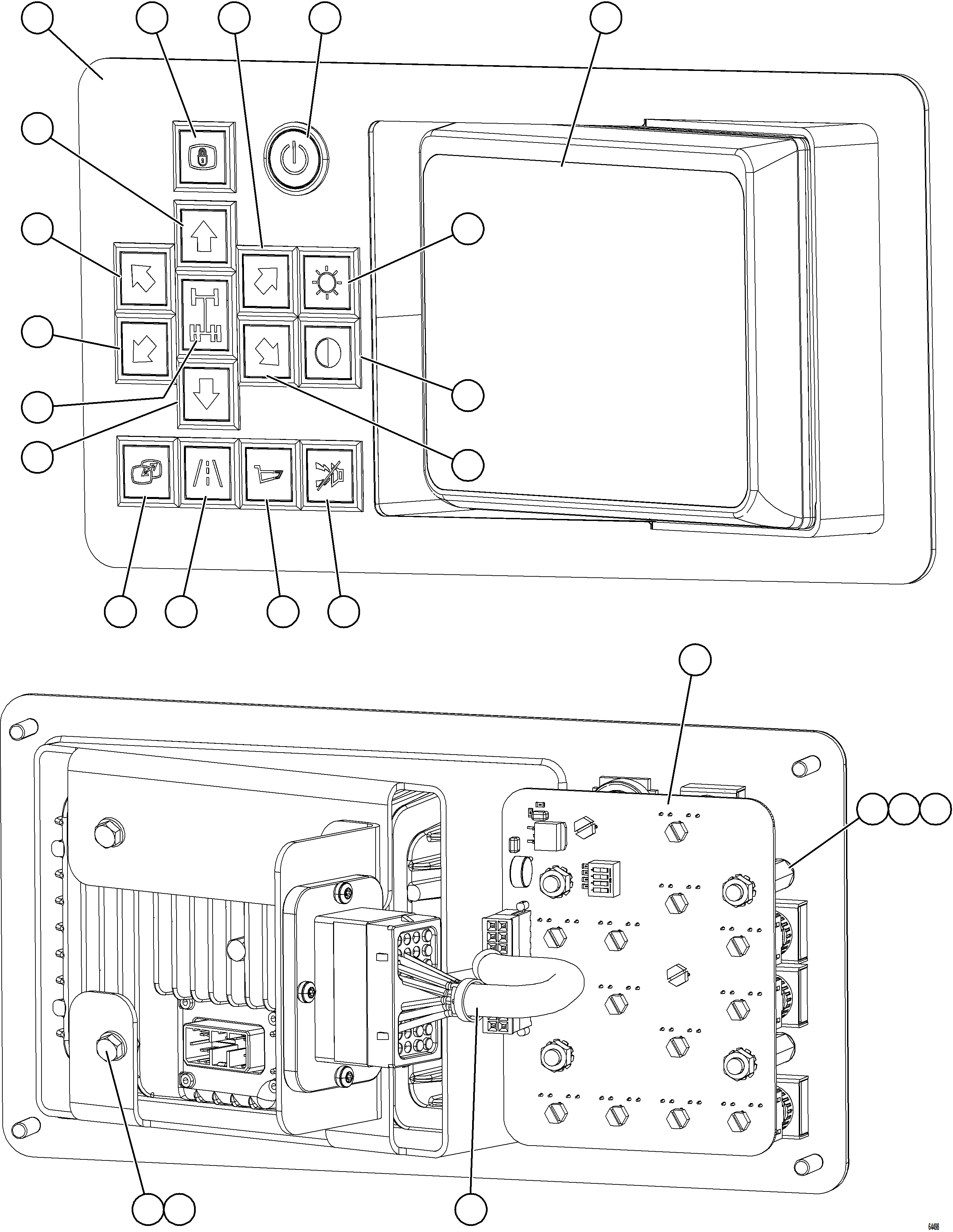 Komatsu parts book diagram for AFE73-F 980E-4 S/N A40071 COLLAHUASI: KOMVISION DISPLAY MODULE