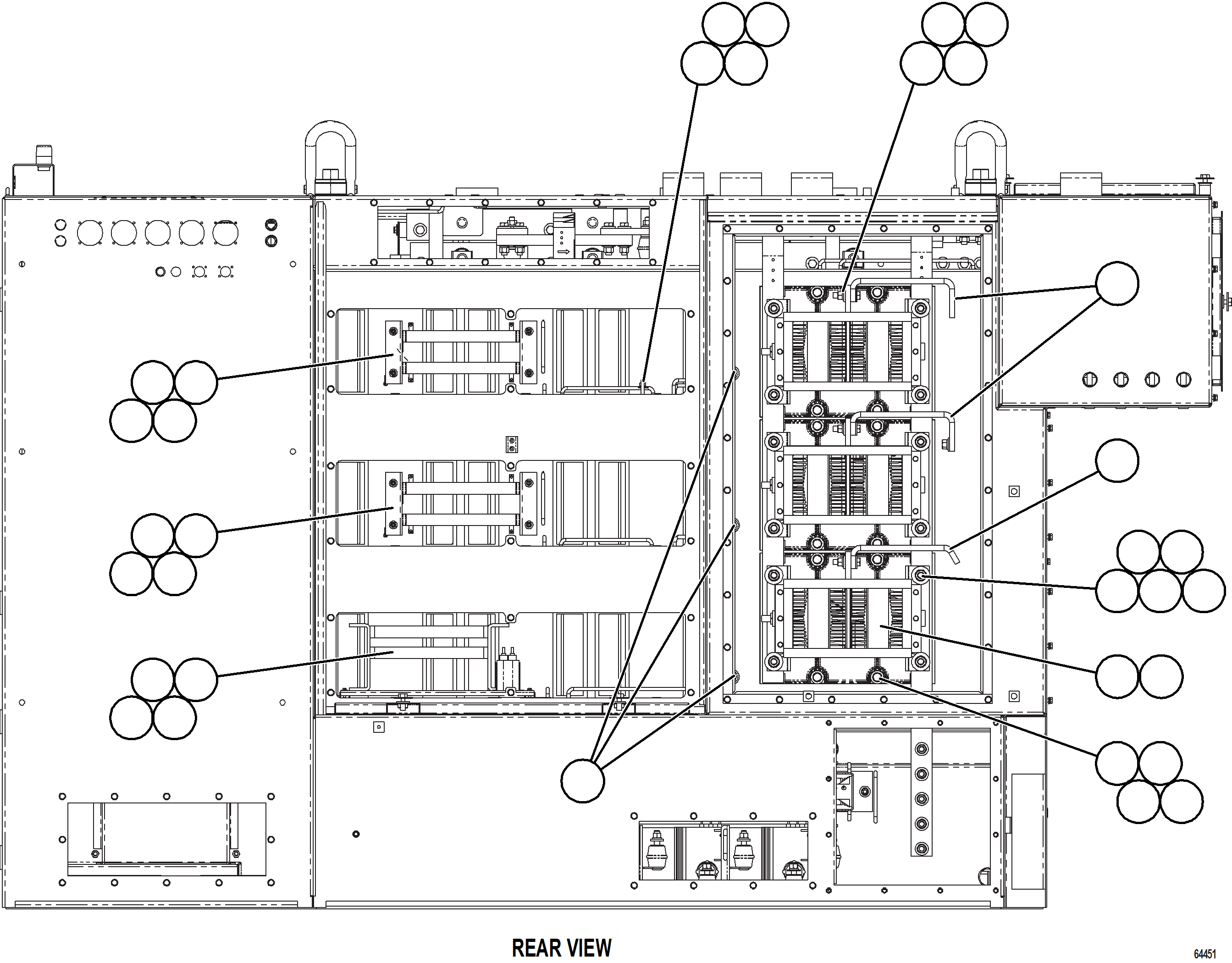 Komatsu parts book diagram for AFE73-F 980E-4 S/N A40071 COLLAHUASI: CTRL CABINET - HIGH VOLTAGE    6/6    58B-43-00700