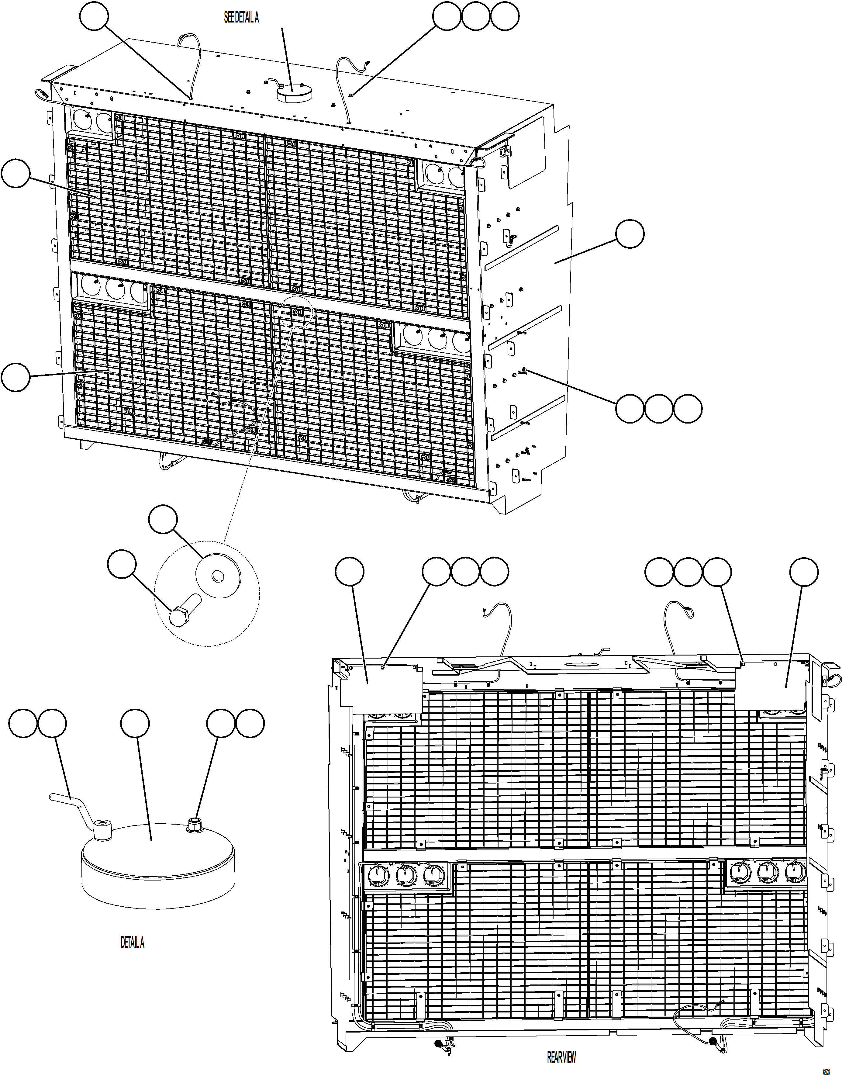 Komatsu parts book diagram for AFE73-J 980E-4 S/N A40124 & A40131 - A40133 EPSA: GRILLE INSTALLATION