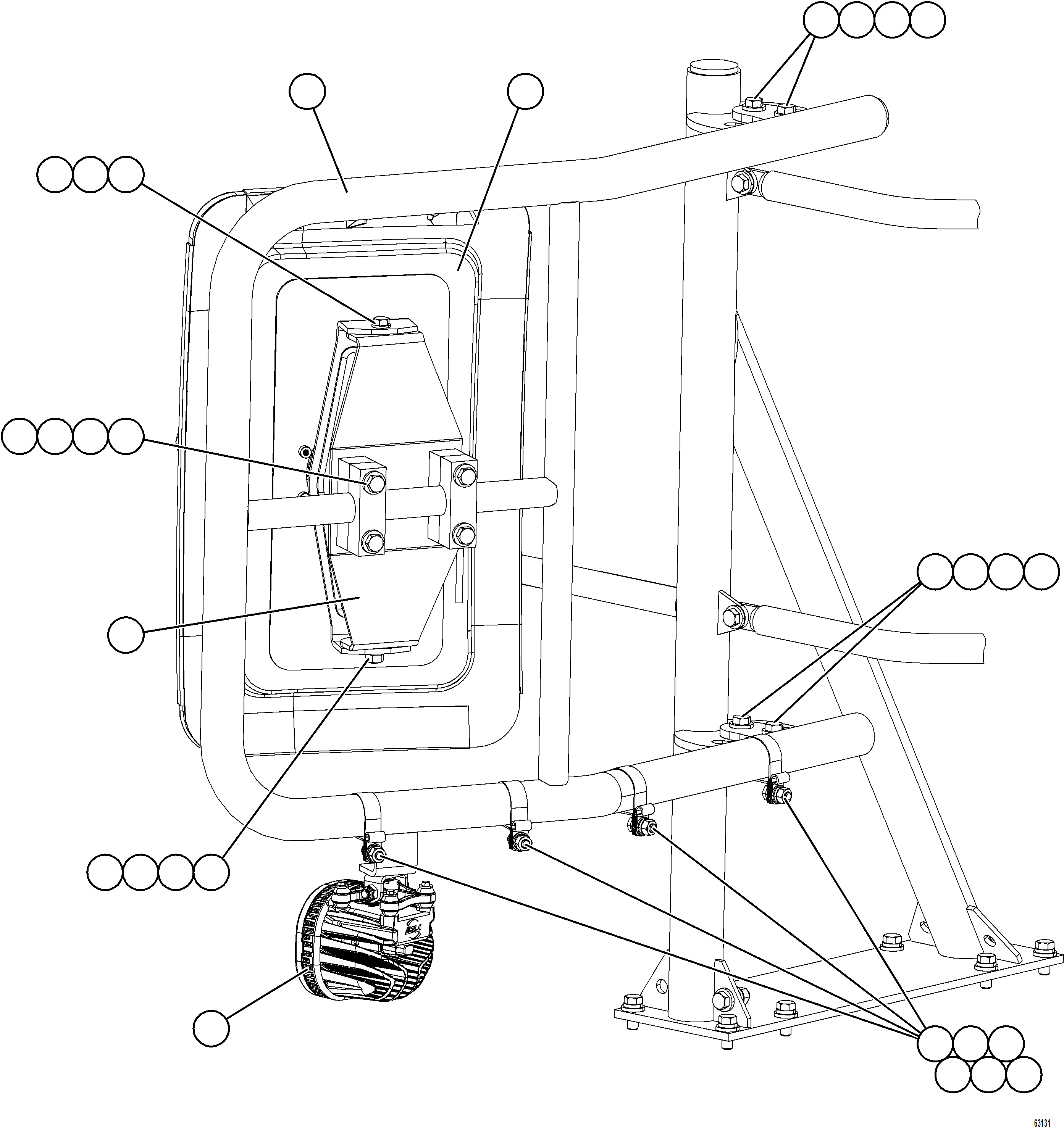 Komatsu parts book diagram for AFE73-J 980E-4 S/N A40124 & A40131 - A40133 EPSA: RH MIRROR INSTALLATION