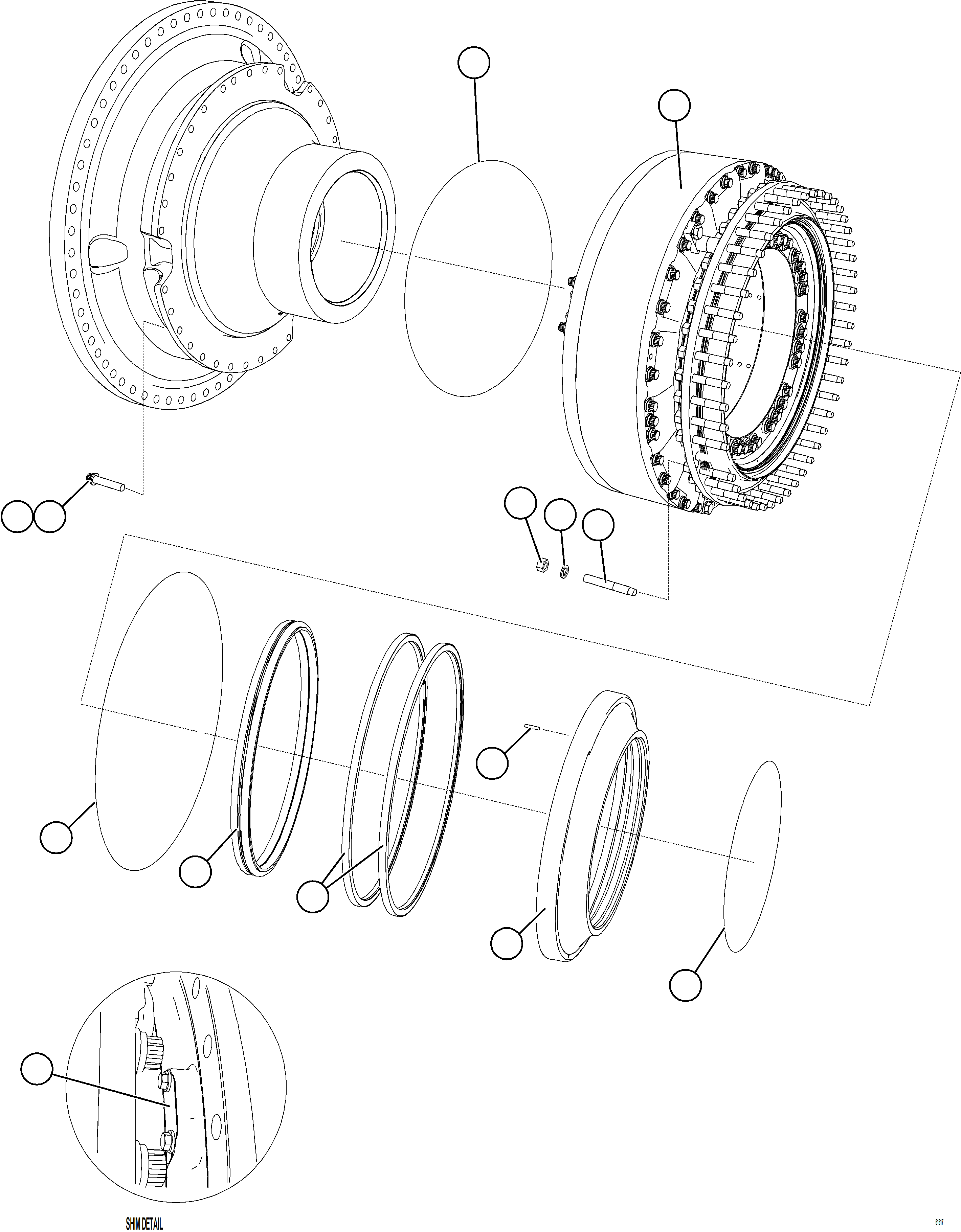 Komatsu parts book diagram for AFE73-J 980E-4 S/N A40124 & A40131 - A40133 EPSA: REAR BRAKE INSTALLATION