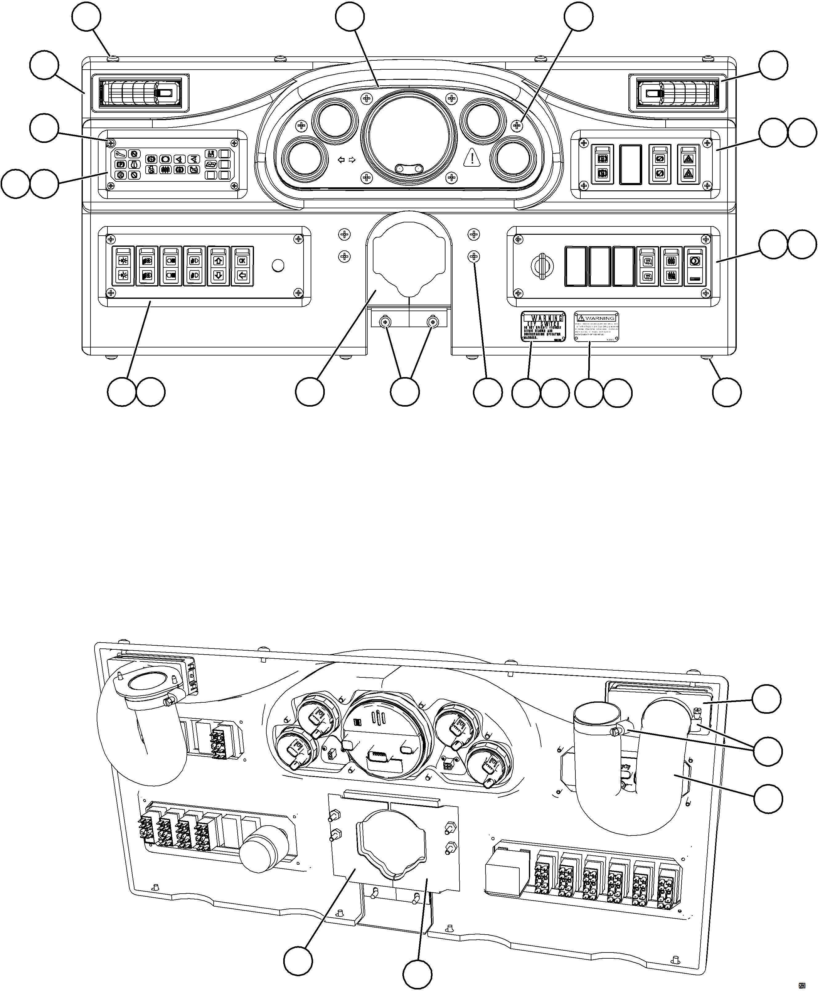 Komatsu parts book diagram for AFE73-J 980E-4 S/N A40124 & A40131 - A40133 EPSA: INSTRUMENT PANEL ASSEMBLY