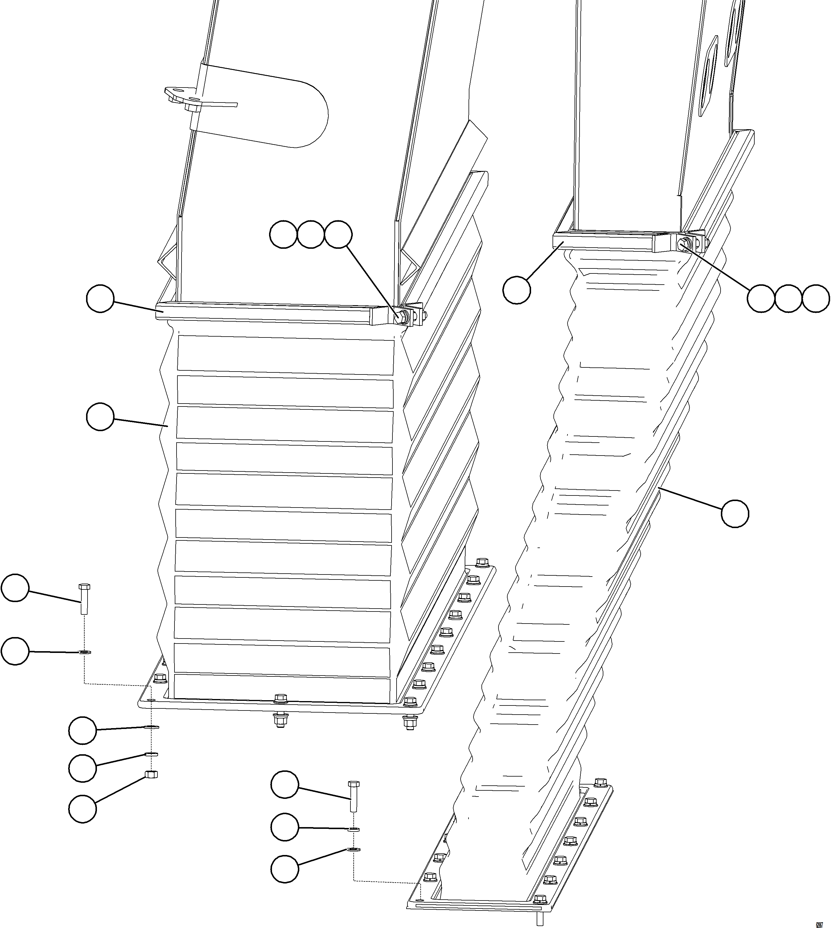 Komatsu parts book diagram for AFE73-J 980E-4 S/N A40124 & A40131 - A40133 EPSA: BLOWER INLET DUCT TRANSITION INSTALLATION
