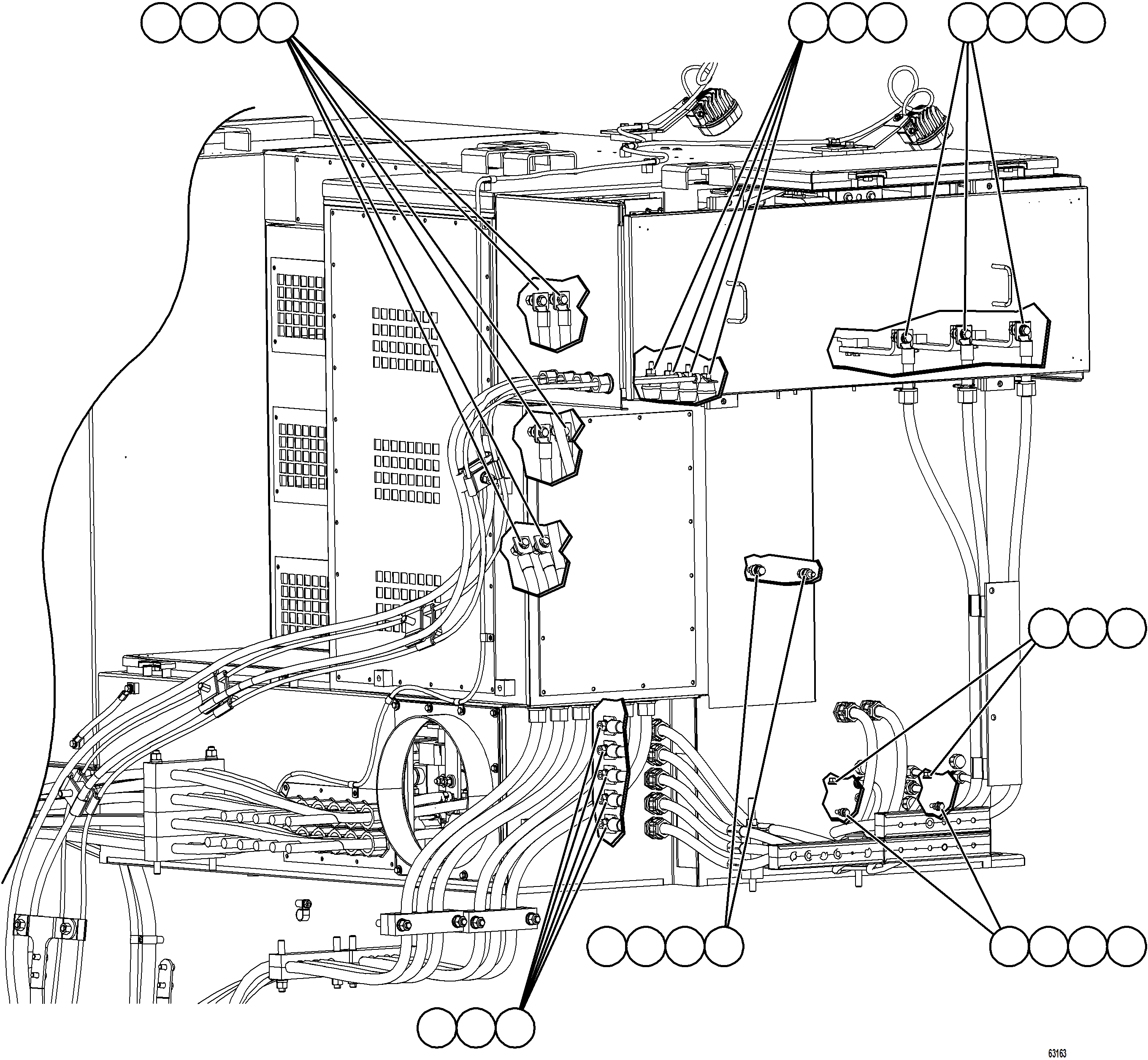 Komatsu parts book diagram for AFE73-J 980E-4 S/N A40124 & A40131 - A40133 EPSA: CONTROL CABINET EXTERNAL WIRING    4/4