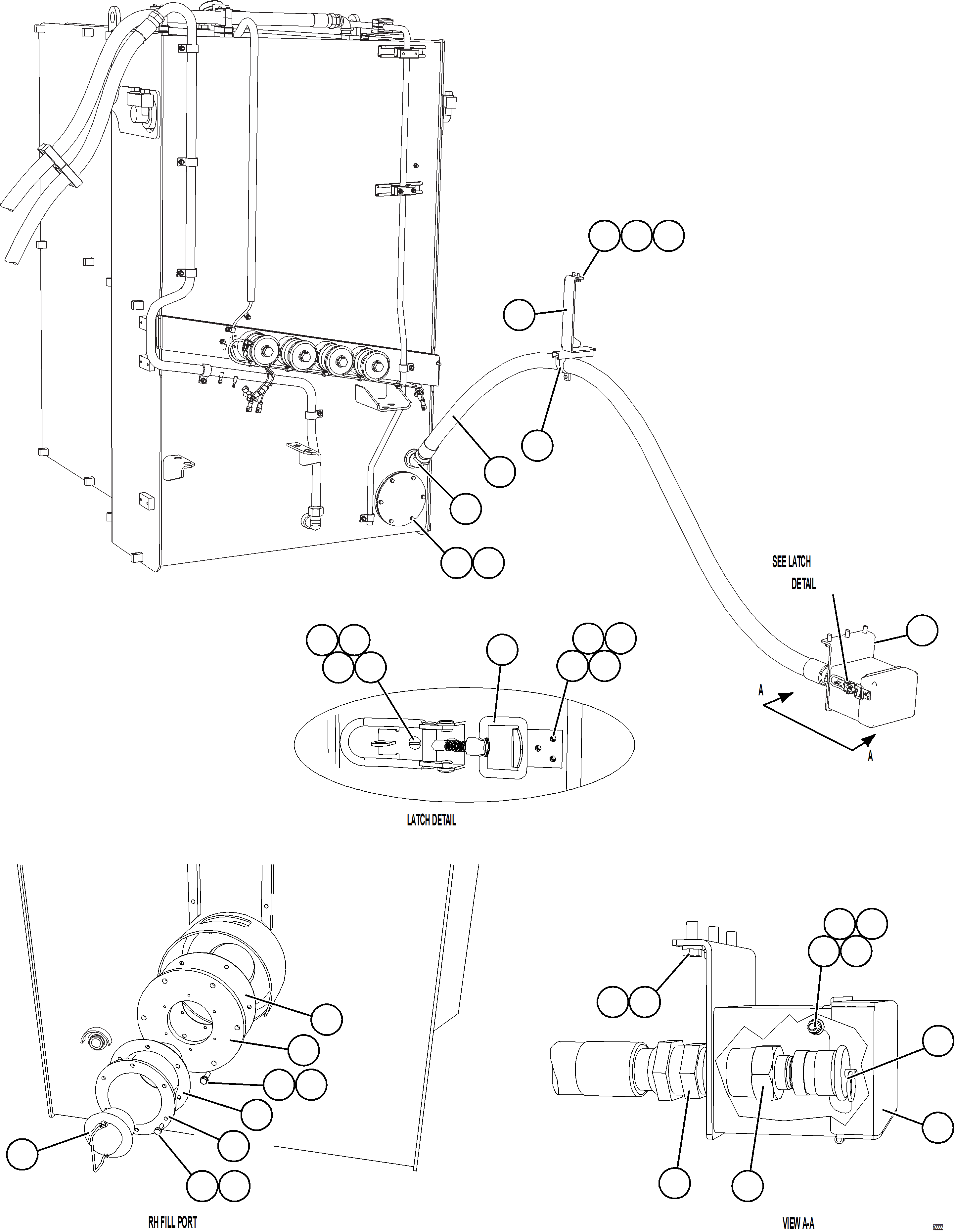 Komatsu parts book diagram for AFE73-J 980E-4 S/N A40124 & A40131 - A40133 EPSA: FUEL SYSTEM - QUICK FILL