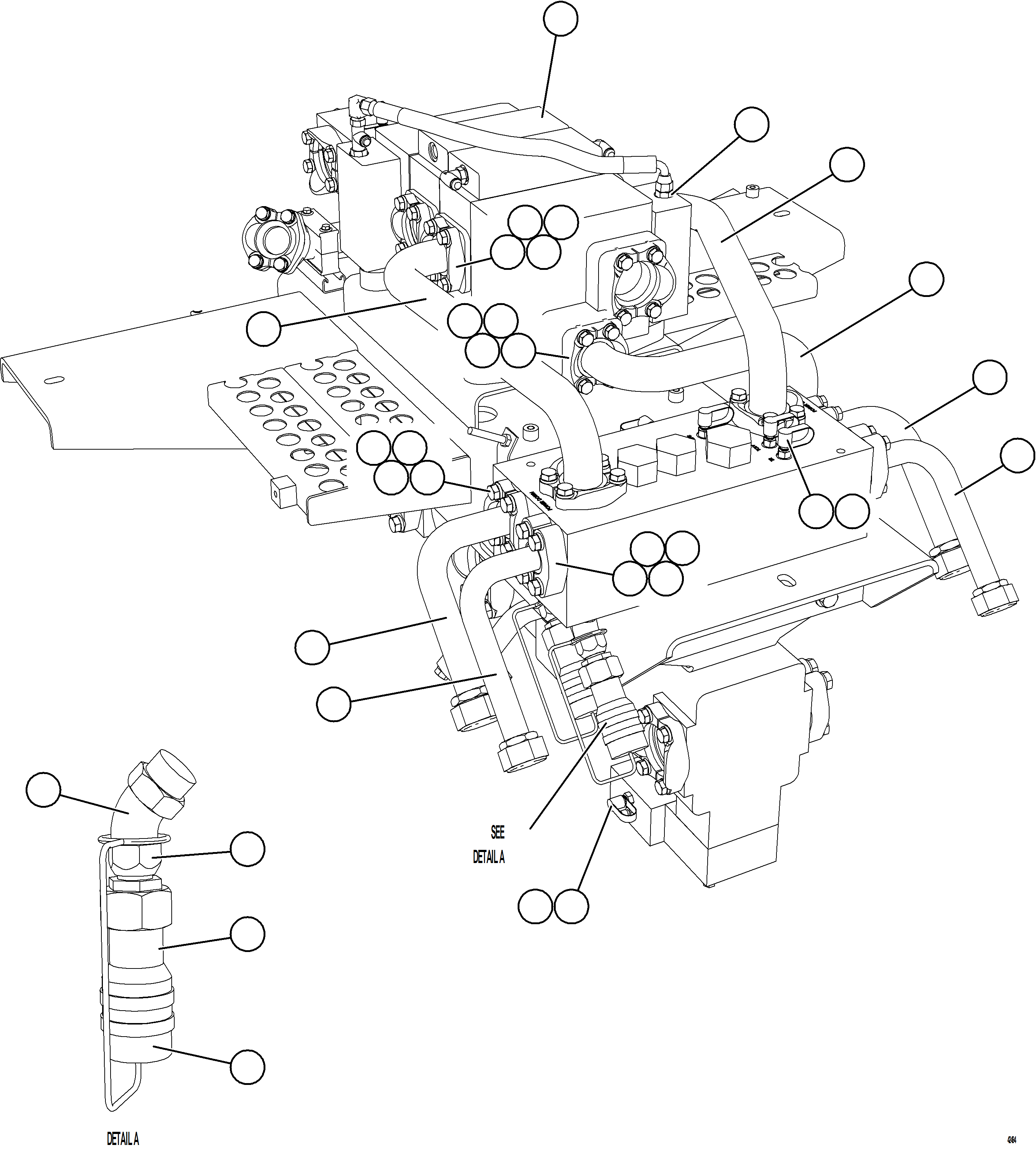 Komatsu parts book diagram for AFE73-J 980E-4 S/N A40124 & A40131 - A40133 EPSA: PUMP MODULE    1/3