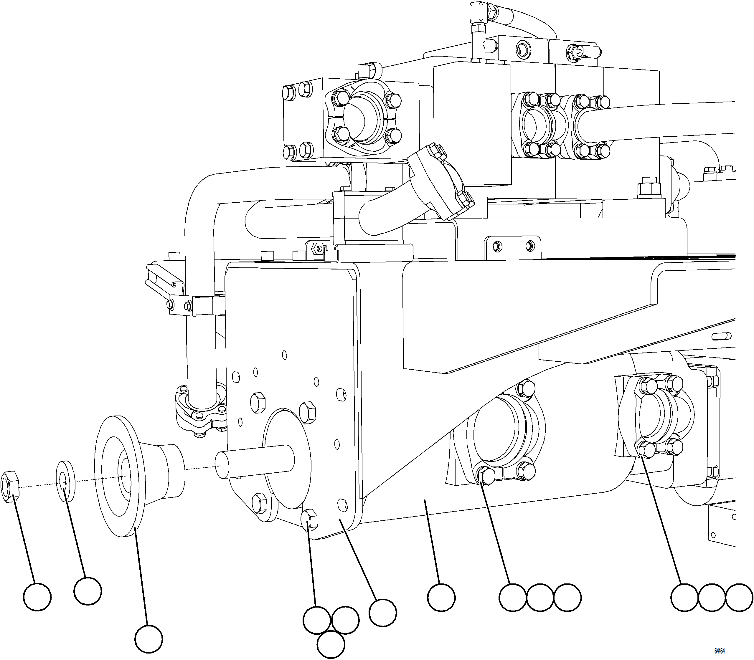 Komatsu parts book diagram for AFE73-J 980E-4 S/N A40124 & A40131 - A40133 EPSA: HOIST PUMP INSTALLATION