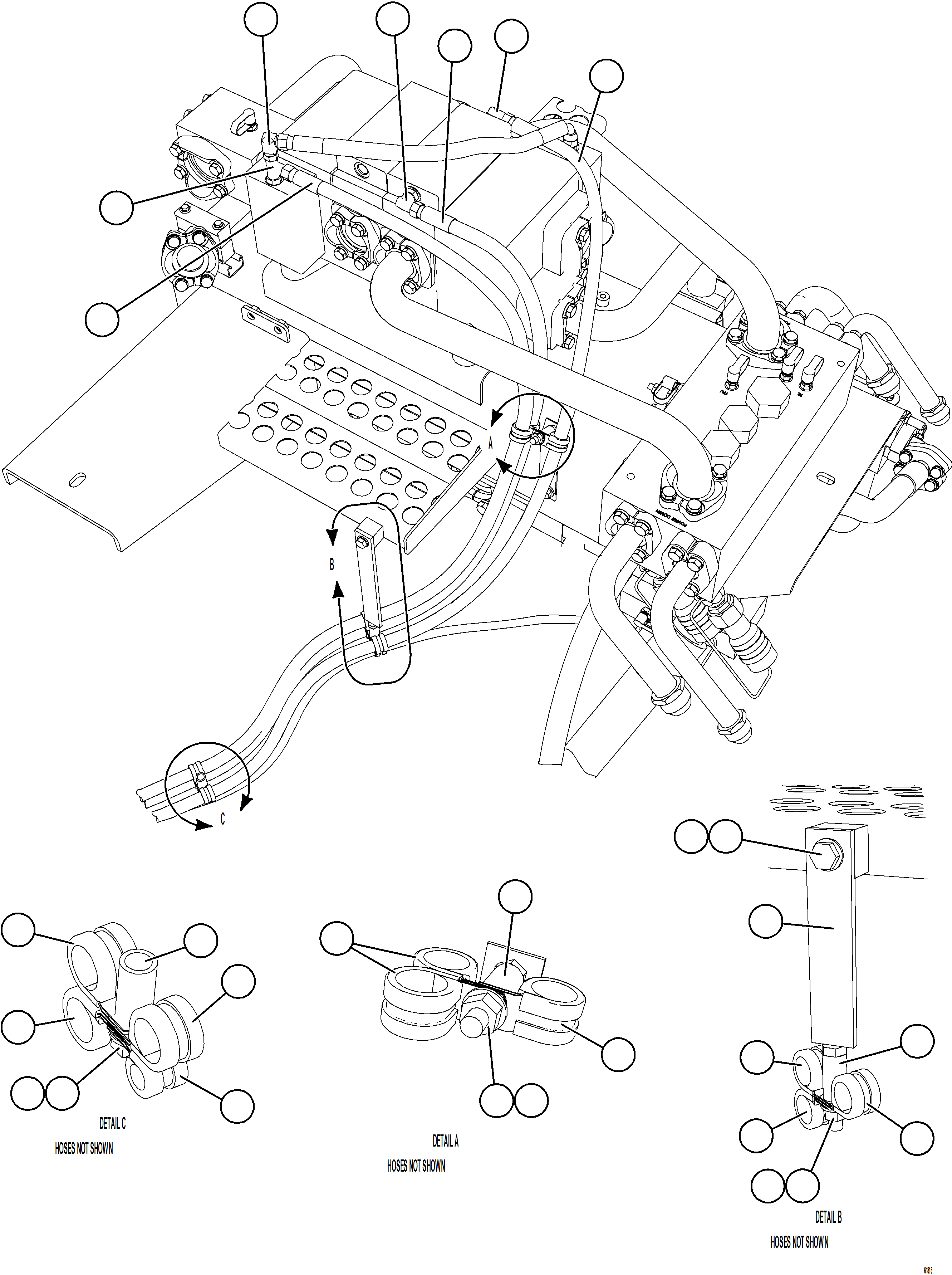 Komatsu parts book diagram for AFE73-J 980E-4 S/N A40124 & A40131 - A40133 EPSA: PUMP MODULE - HOIST PILOT PIPING