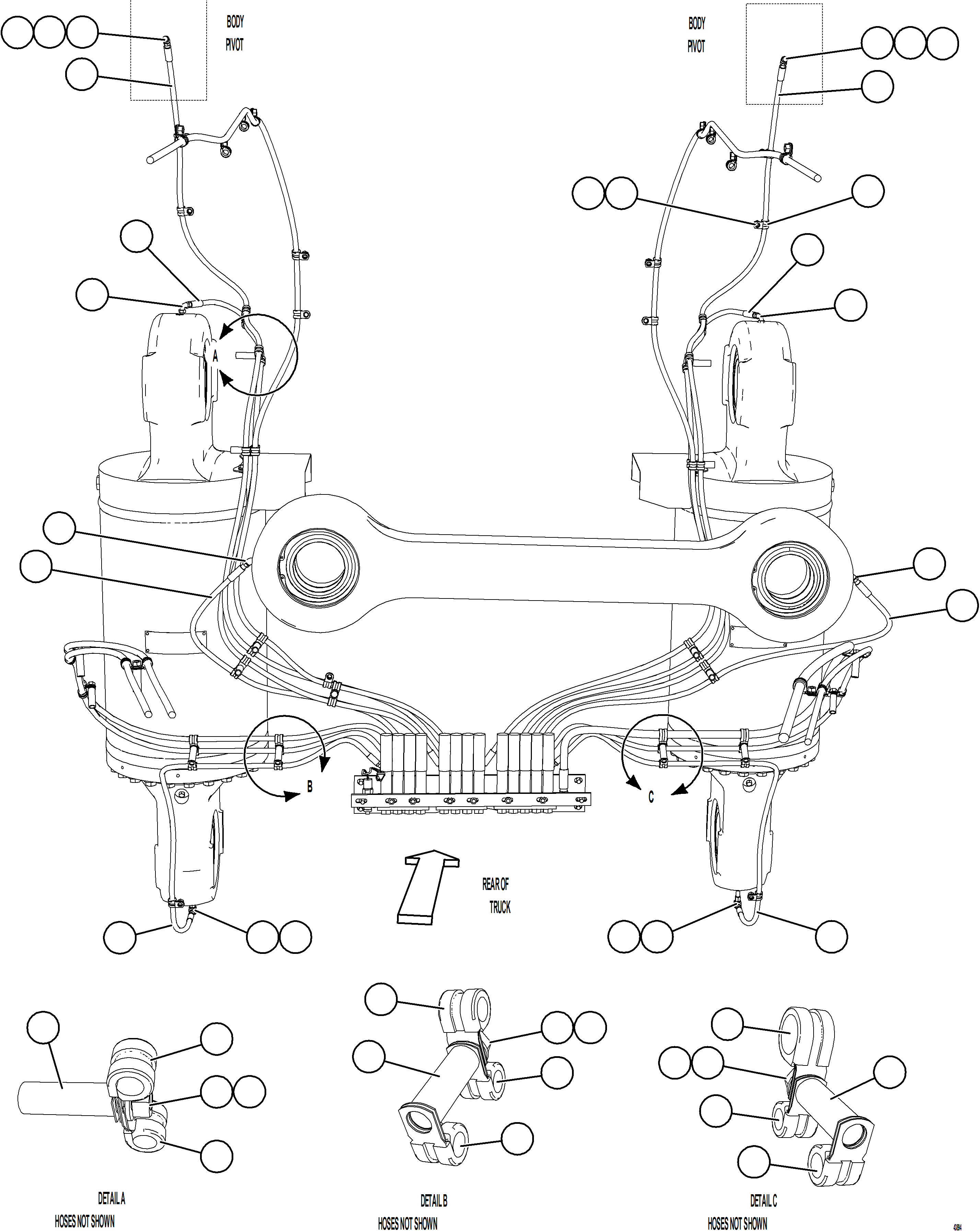Komatsu parts book diagram for AFE73-J 980E-4 S/N A40124 & A40131 - A40133 EPSA: AUTOMATIC LUBRICATION - REAR AXLE