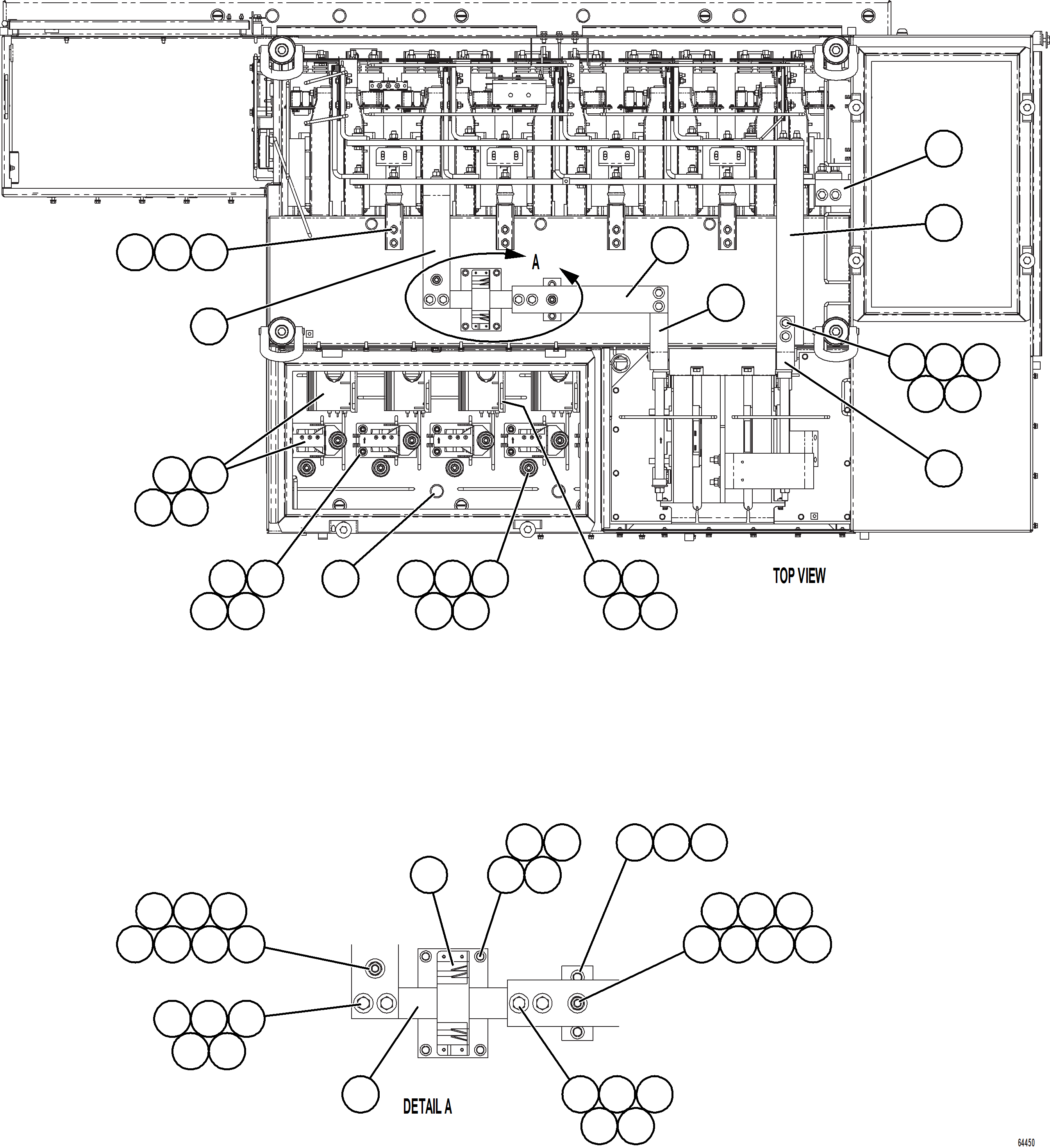 Komatsu parts book diagram for AFE73-J 980E-4 S/N A40124 & A40131 - A40133 EPSA: CONTROL CABINET - HIGH VOLTAGE  5/6   58B-43-00700