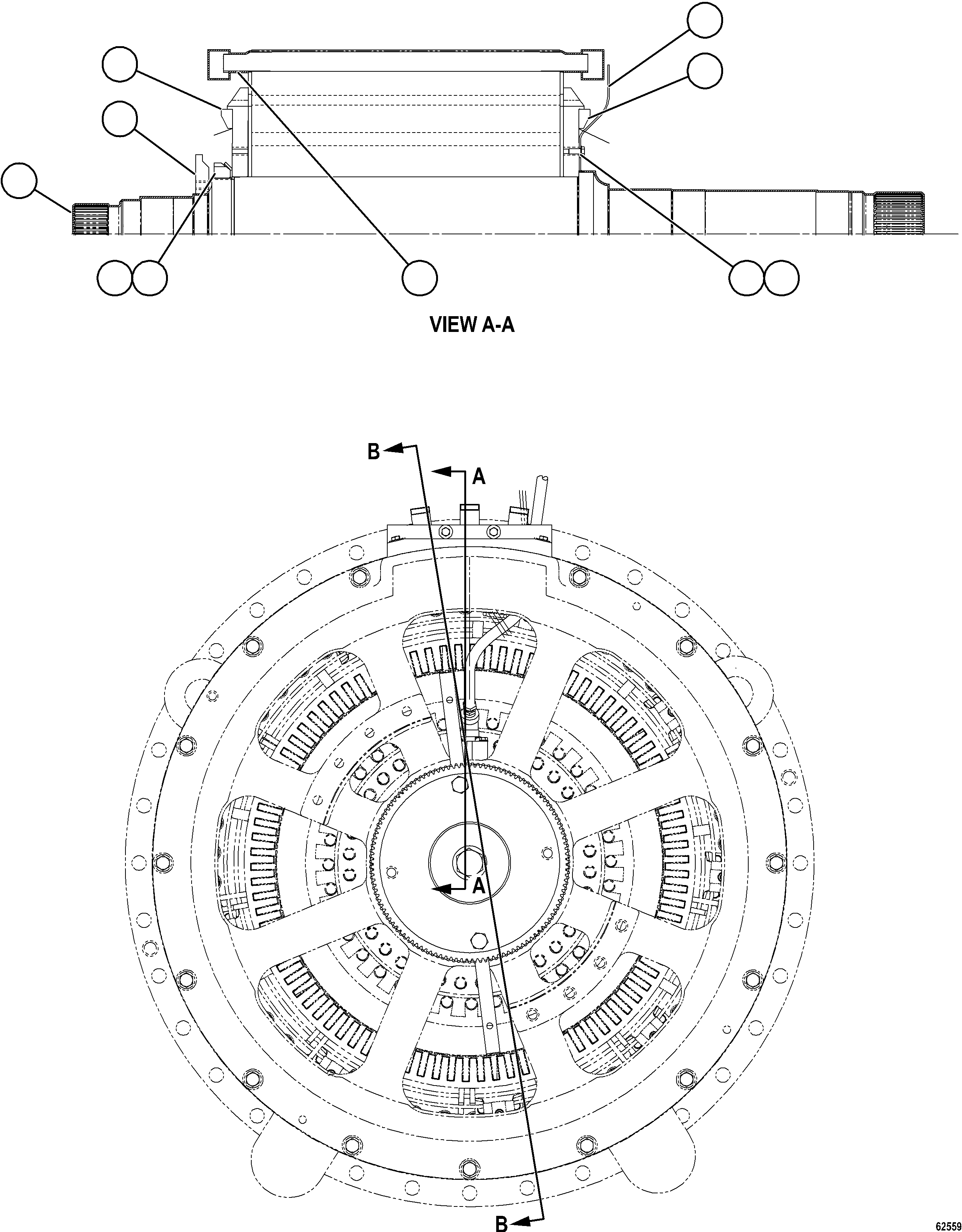 Komatsu parts book diagram for AFE73-J 980E-4 S/N A40124 & A40131 - A40133 EPSA: ELECTRIC WHEEL MOTOR    2/3    58B-06-30400