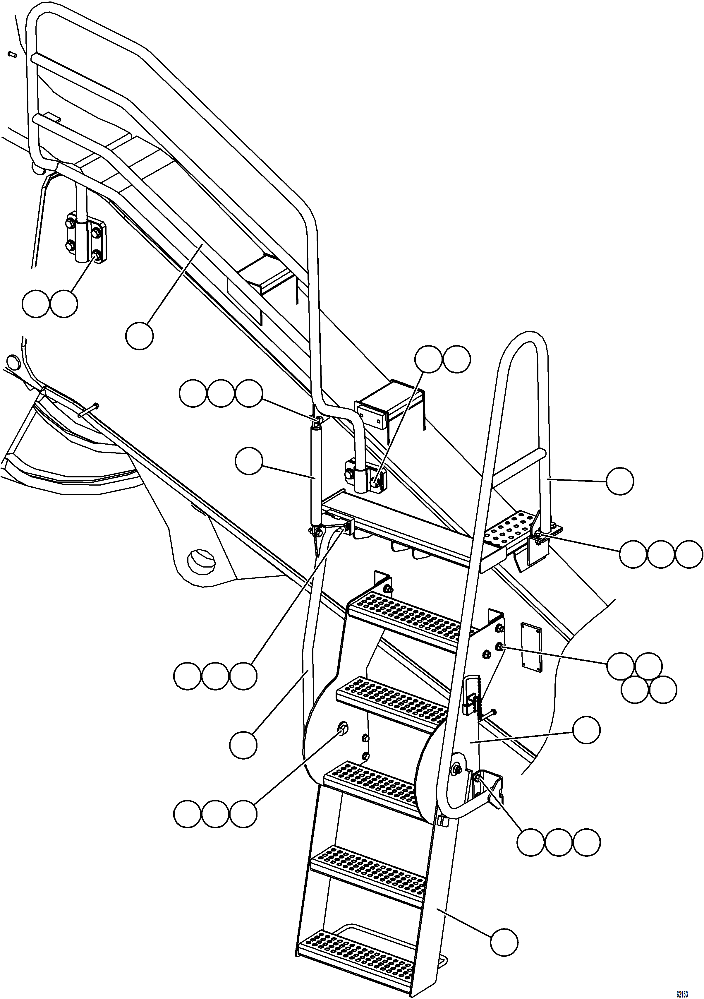 Dump Trucks Komatsu / AFE73-N 980E-4 S/N A40147 - A40148  LAS BAMBAS(AFE73-N) / ENGINE ACCESS LADDERS & HANDRAILS(020 : 62153)