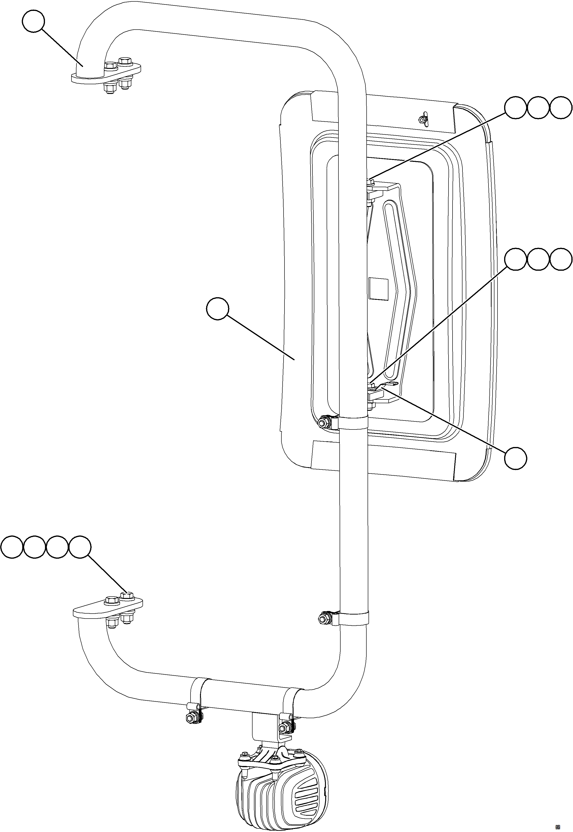 Dump Trucks Komatsu / AFE73-N 980E-4 S/N A40147 - A40148  LAS BAMBAS(AFE73-N) / LH MIRROR INSTALLATION(042 : 69050)