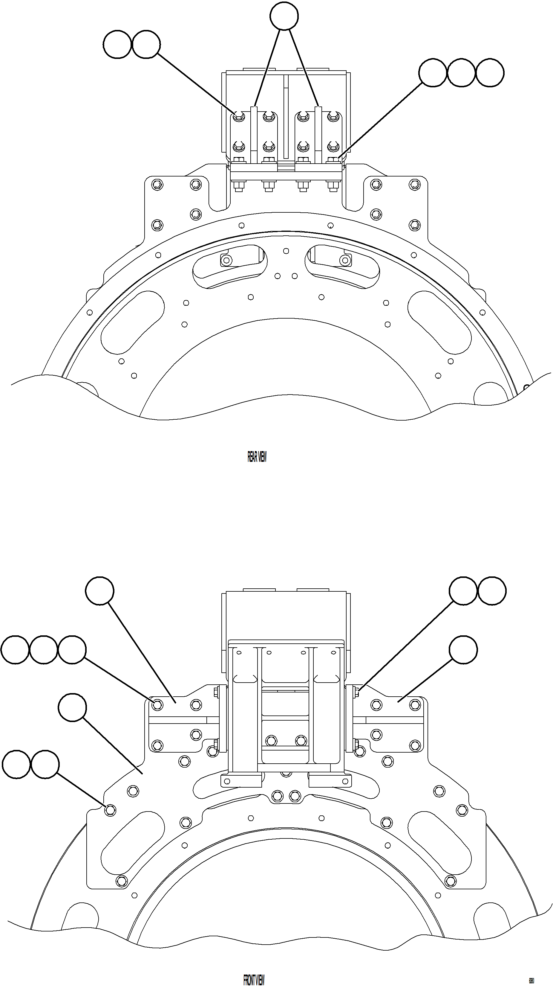 Dump Trucks Komatsu / AFE73-N 980E-4 S/N A40147 - A40148  LAS BAMBAS(AFE73-N) / ALTERNATOR/FLYWHEEL HOUSING BRACING INSTALLATION(096 : 60980)
