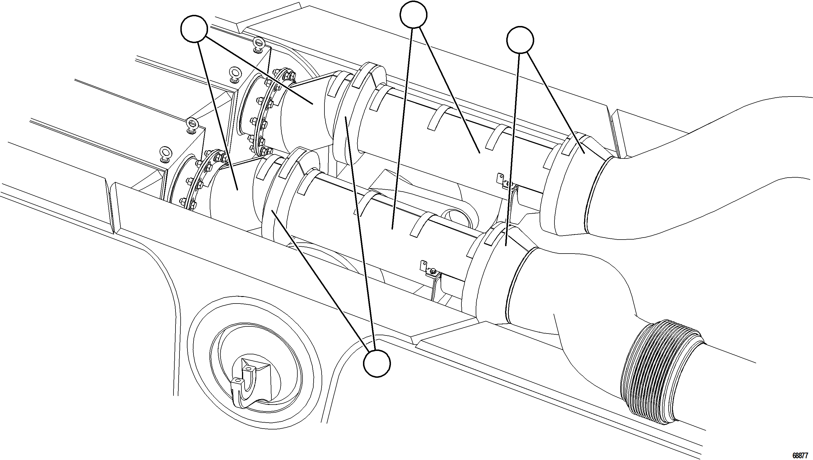 Komatsu parts book diagram for AFE75-B 980E-5 S/N A50006 - A50007 TECK: EXHAUST BLANKETS