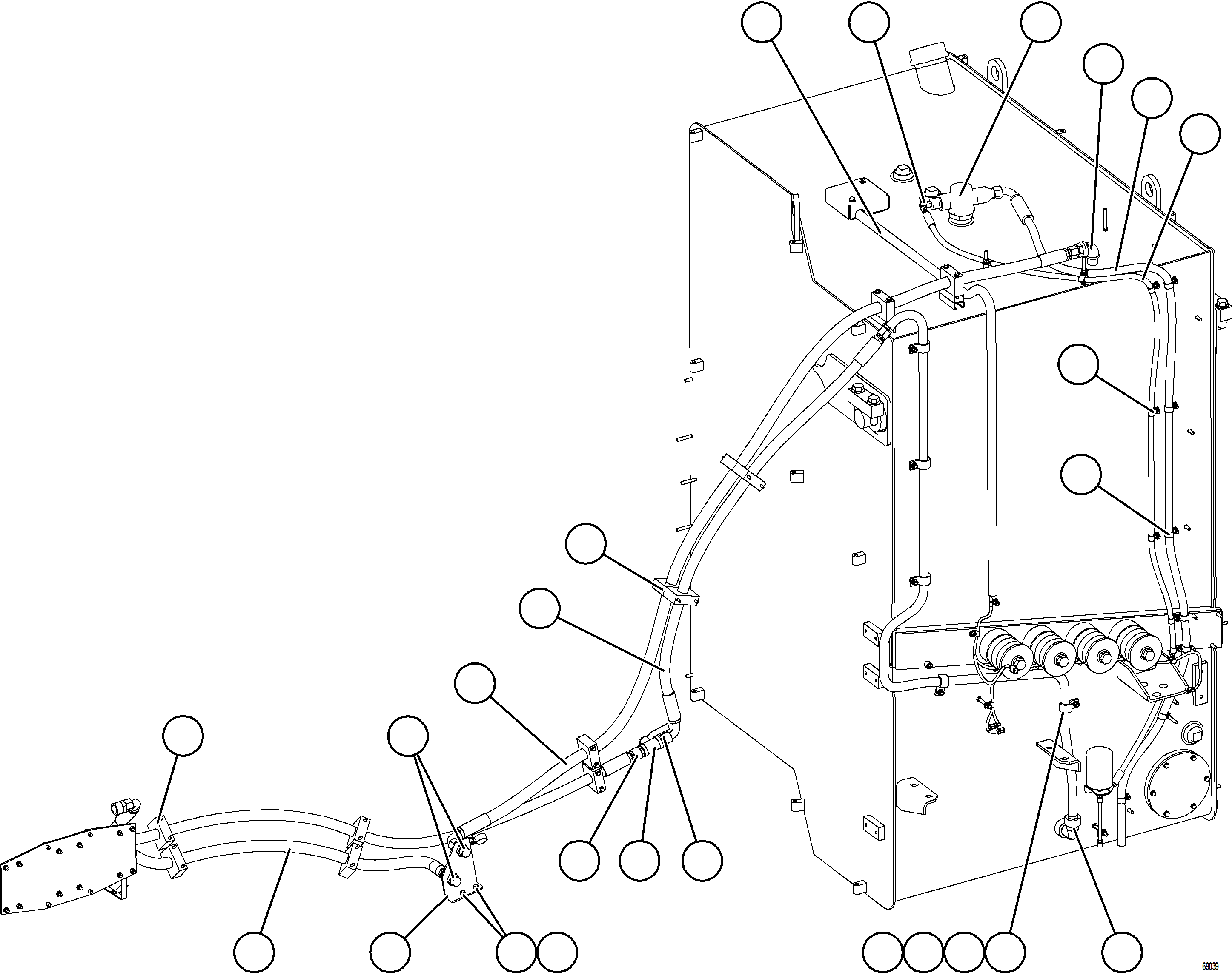 Komatsu parts book diagram for AFE75-B 980E-5 S/N A50006 - A50007 TECK: FUEL SYSTEM PIPING    1/5