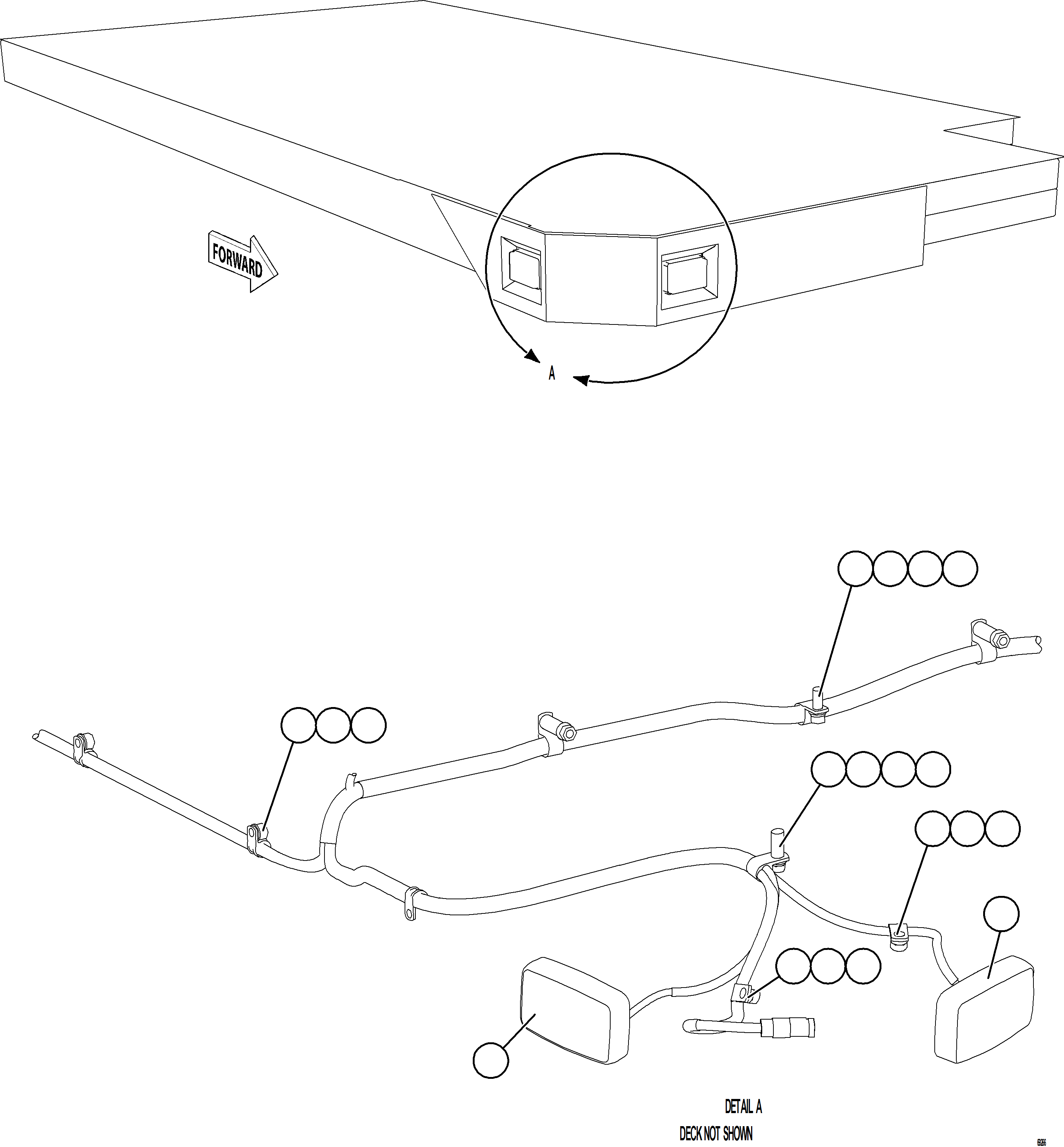 Komatsu parts book diagram for AFE75-B 980E-5 S/N A50006 - A50007 TECK: RH DECK LIGHTS