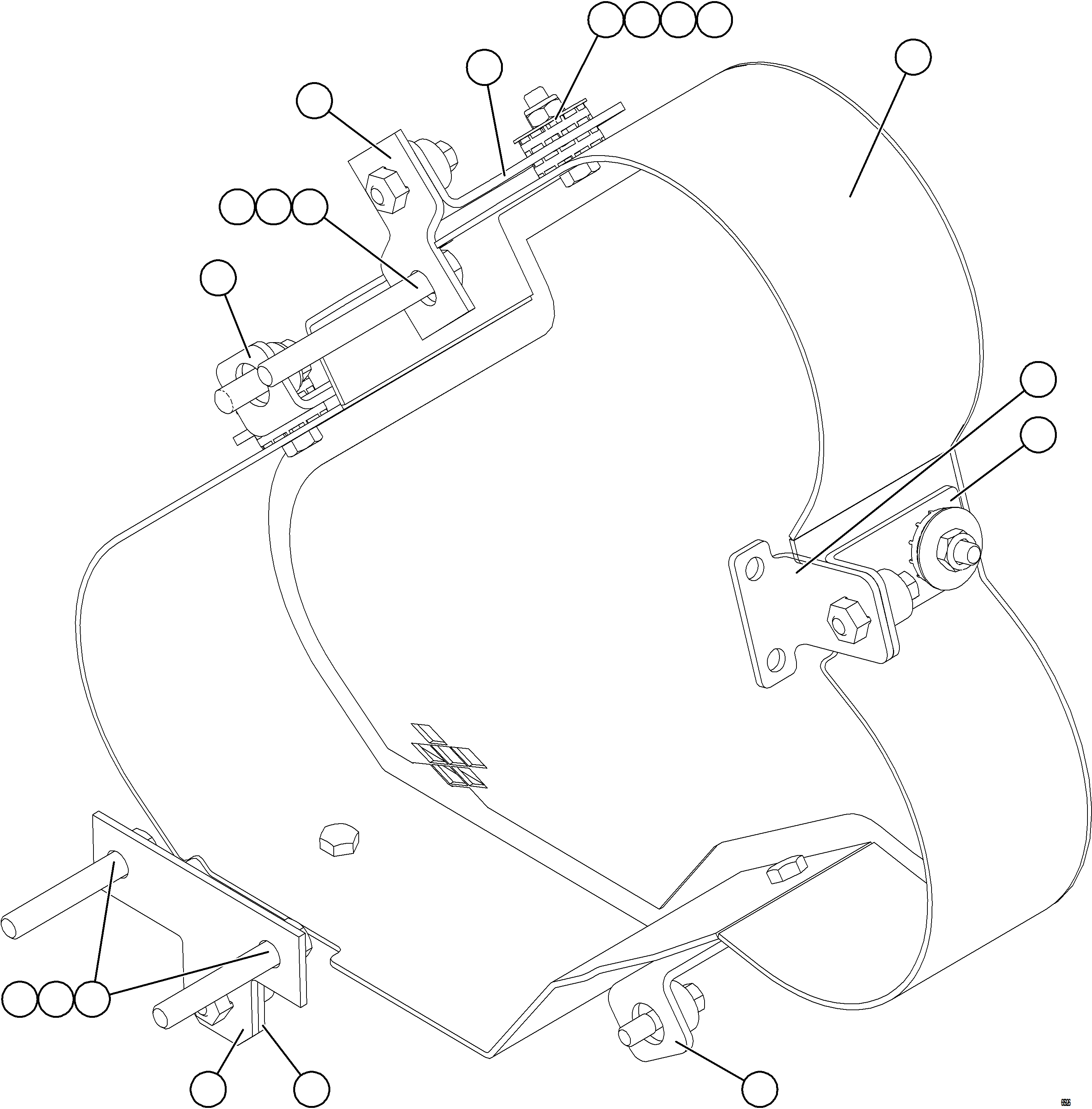Komatsu parts book diagram for AFE75-B 980E-5 S/N A50006 - A50007 TECK: GUARD ASSEMBLY    58B-54-05000