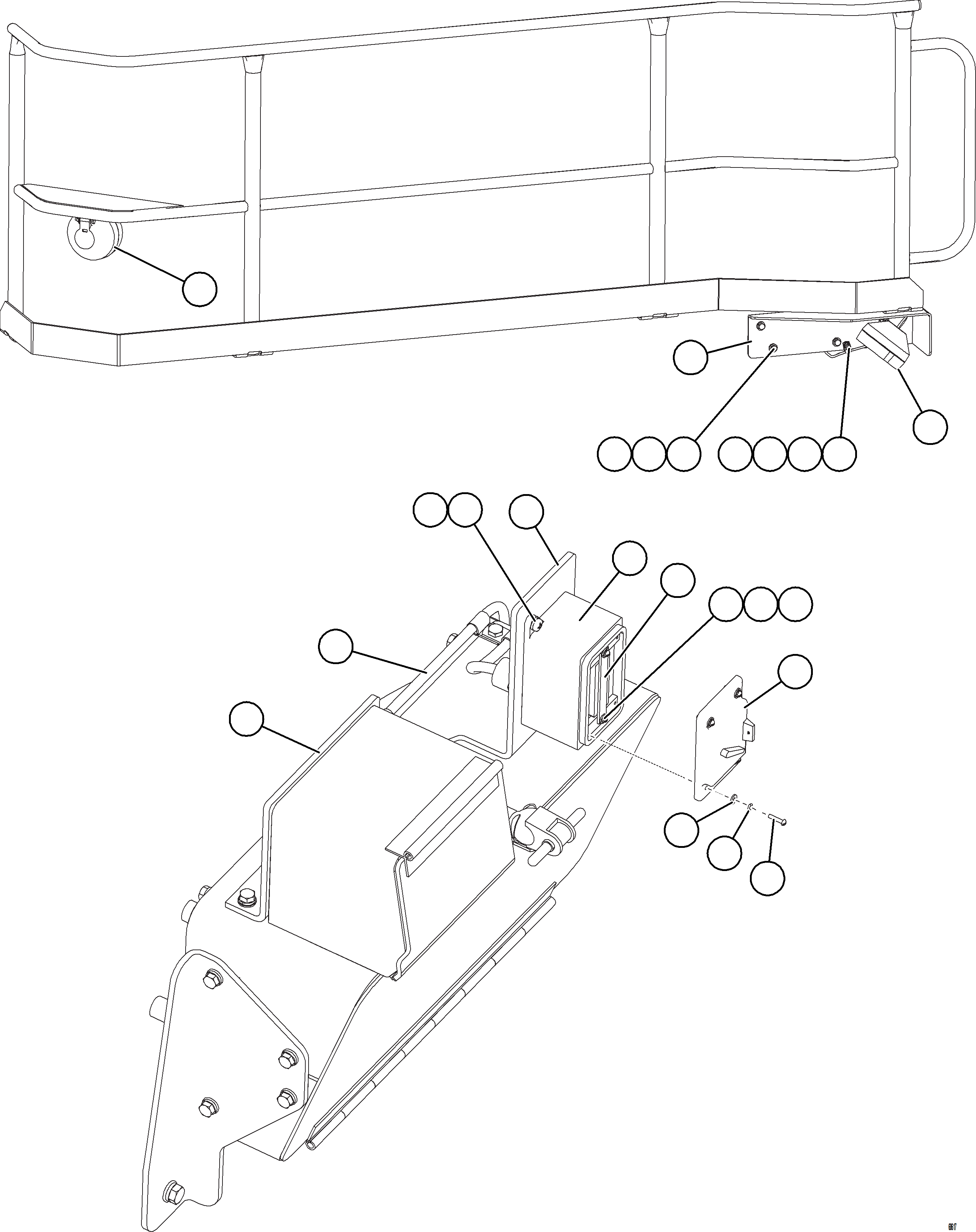 Komatsu parts book diagram for AFE75-B 980E-5 S/N A50006 - A50007 TECK: LADDER LIGHTS AND SWITCH