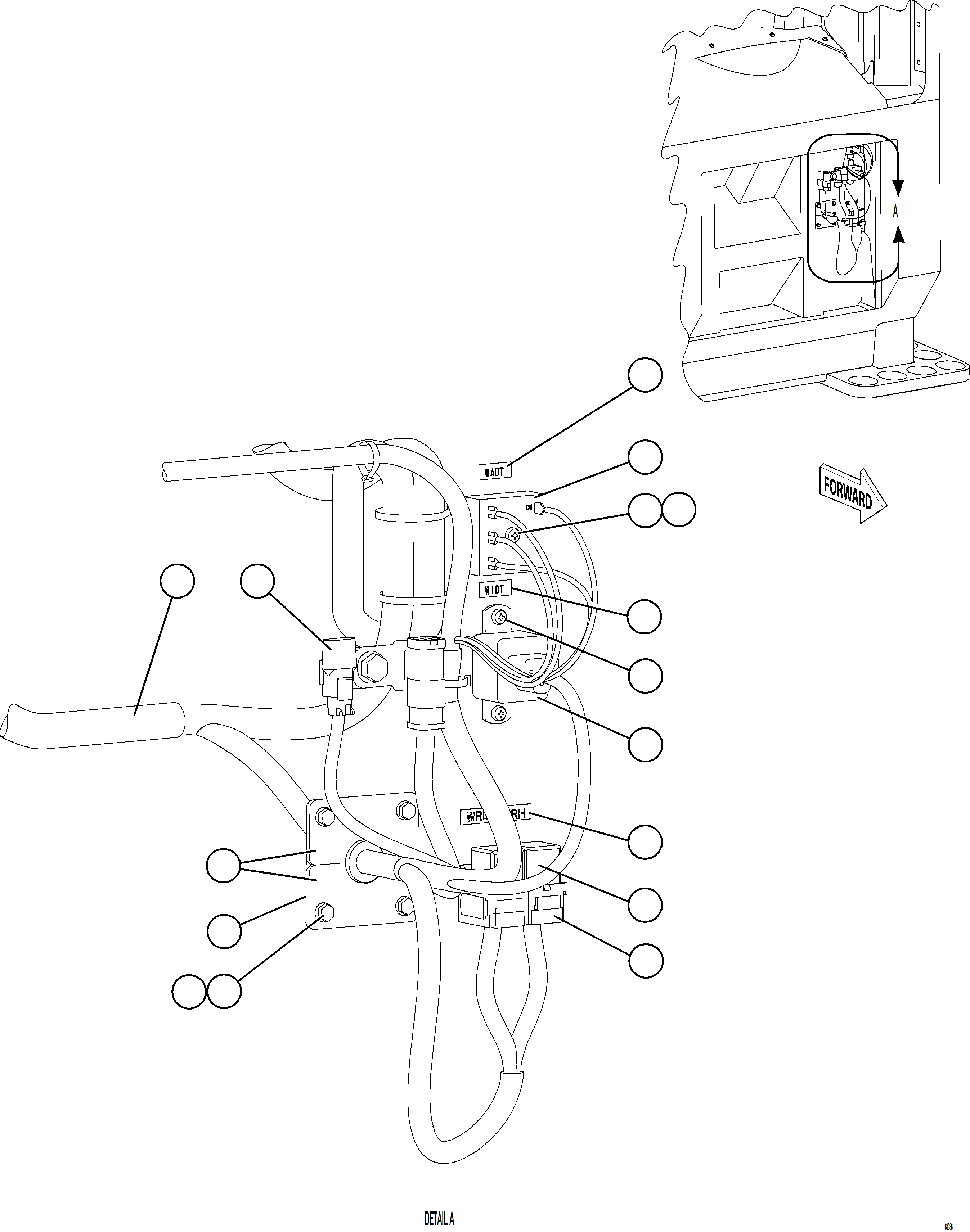 Komatsu parts book diagram for AFE75-B 980E-5 S/N A50006 - A50007 TECK: WIPER/WASHER TIMER DELAY MODULES