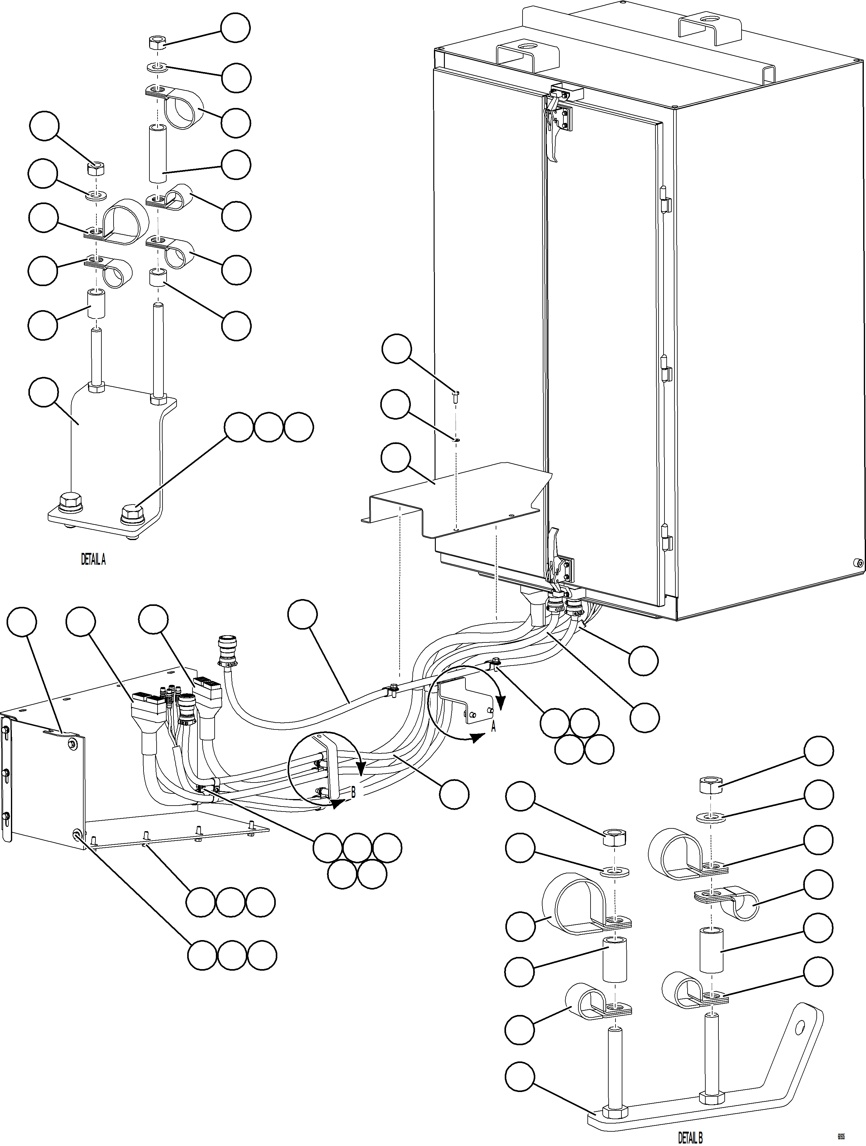 Komatsu parts book diagram for AFE75-B 980E-5 S/N A50006 - A50007 TECK: AUXILIARY CONTROL CABINET EXTERNAL WIRING