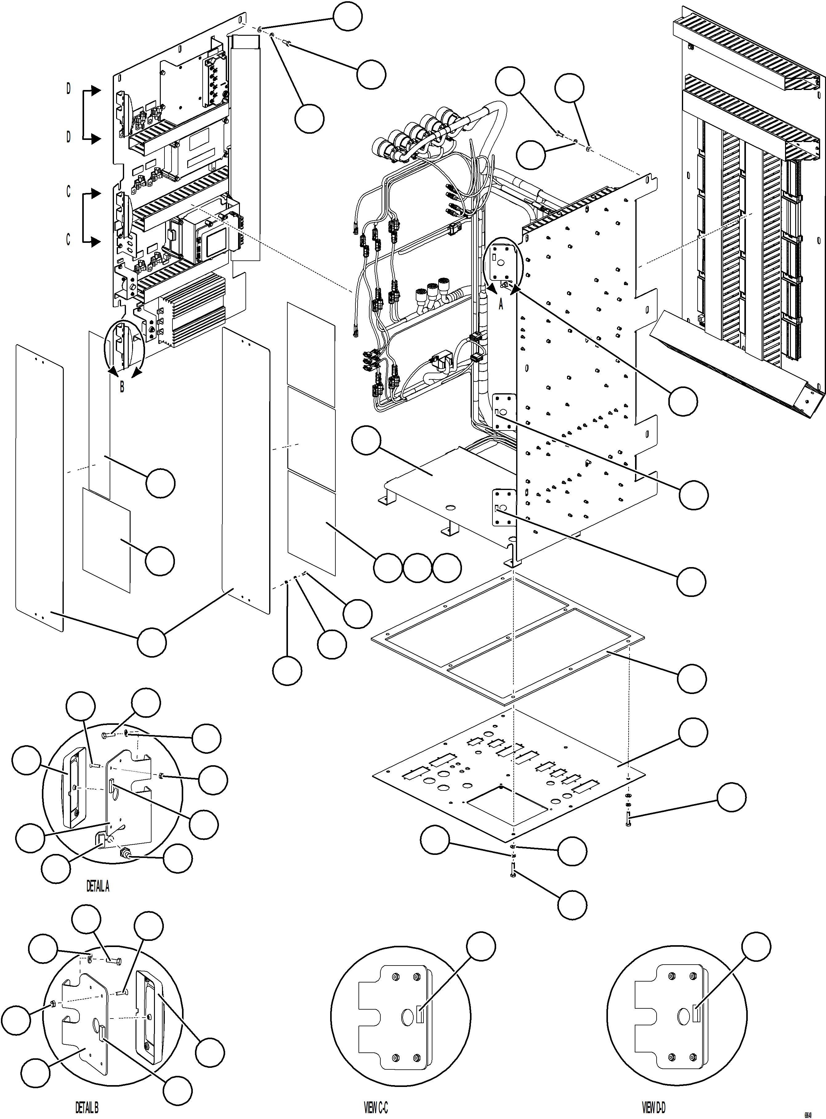 Komatsu parts book diagram for AFE75-B 980E-5 S/N A50006 - A50007 TECK: AUXILIARY CONTROL CABINET STRUCTURE    2/3