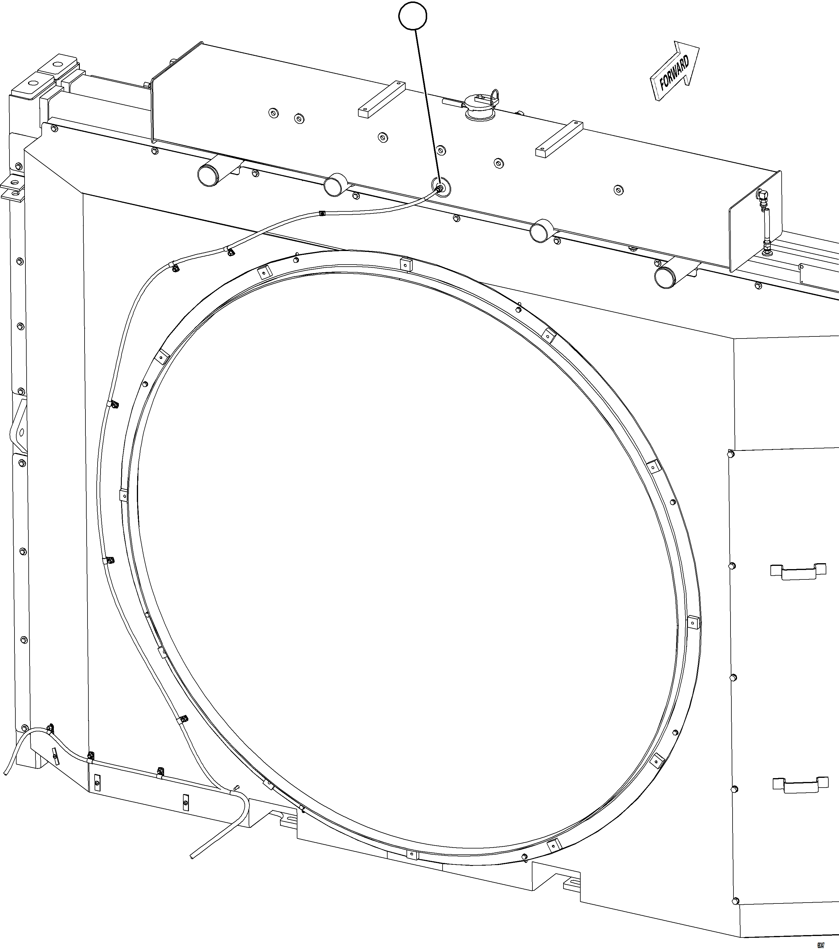 Komatsu parts book diagram for AFE75-B 980E-5 S/N A50006 - A50007 TECK: COOLANT LEVEL SWITCH INSTALLATION    2/2