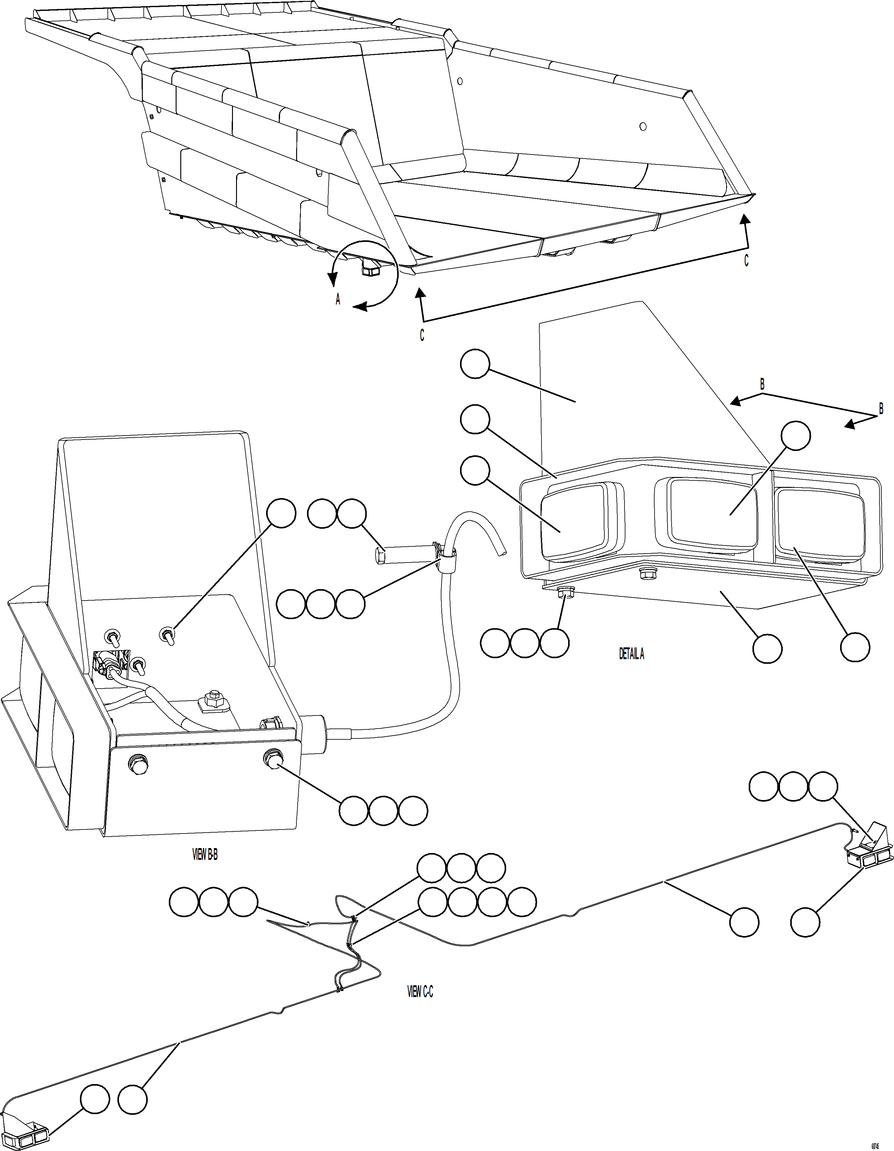 Komatsu parts book diagram for AFE75-B 980E-5 S/N A50006 - A50007 TECK: BODY CLEARANCE LIGHTS