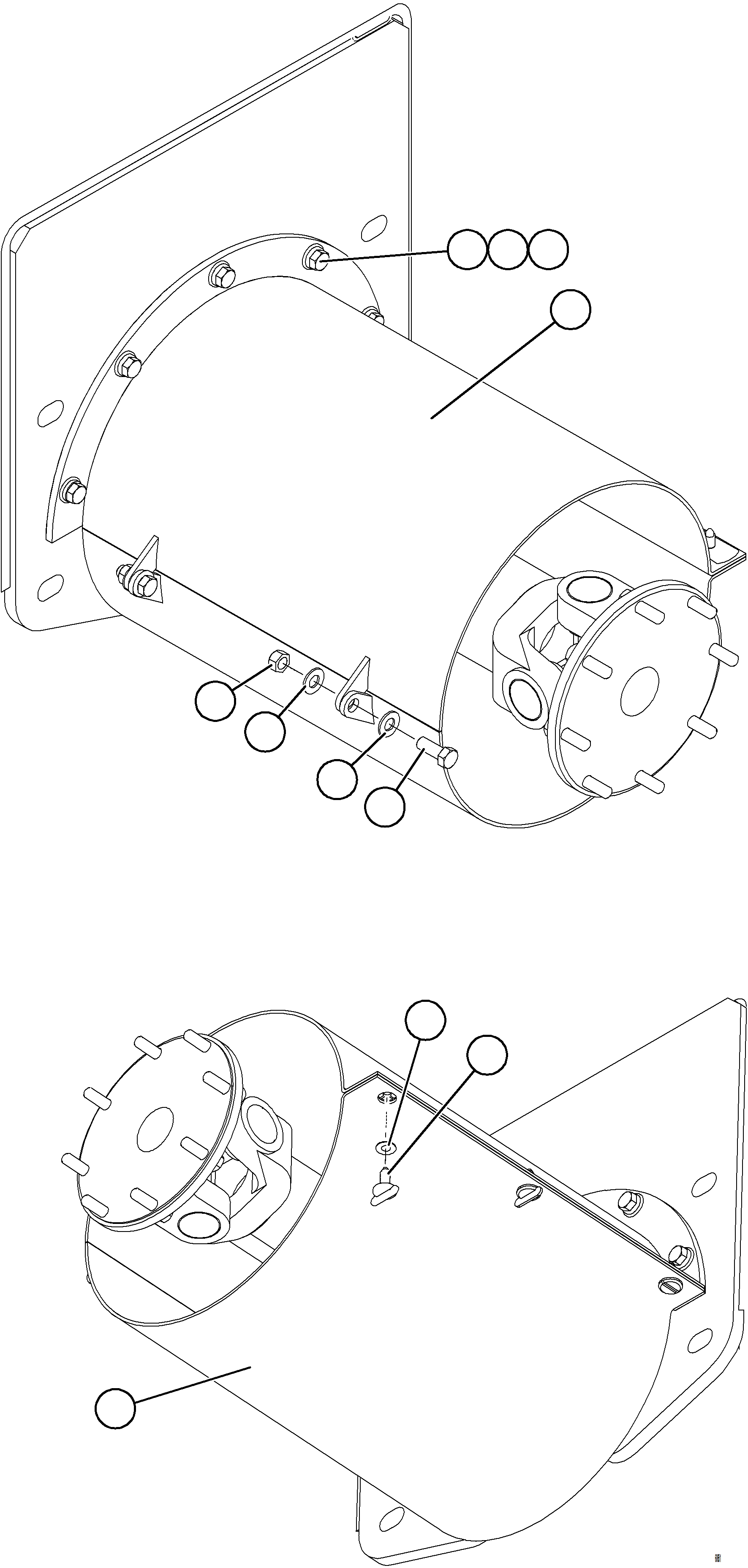 Komatsu parts book diagram for AFE75-B 980E-5 S/N A50006 - A50007 TECK: DRIVESHAFT GUARD