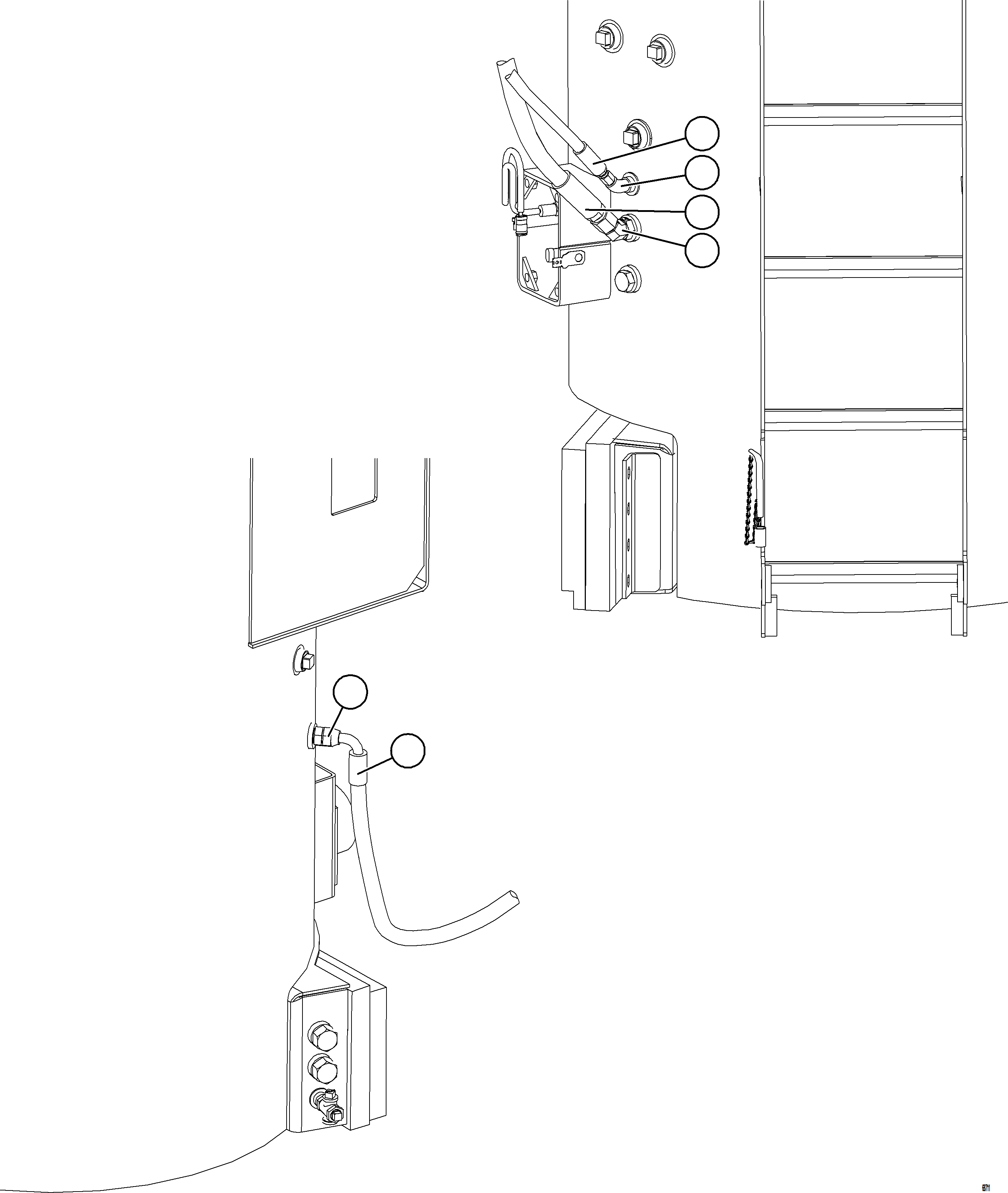 Komatsu parts book diagram for AFE75-B 980E-5 S/N A50006 - A50007 TECK: BRAKE APPLY PIPING    2/4