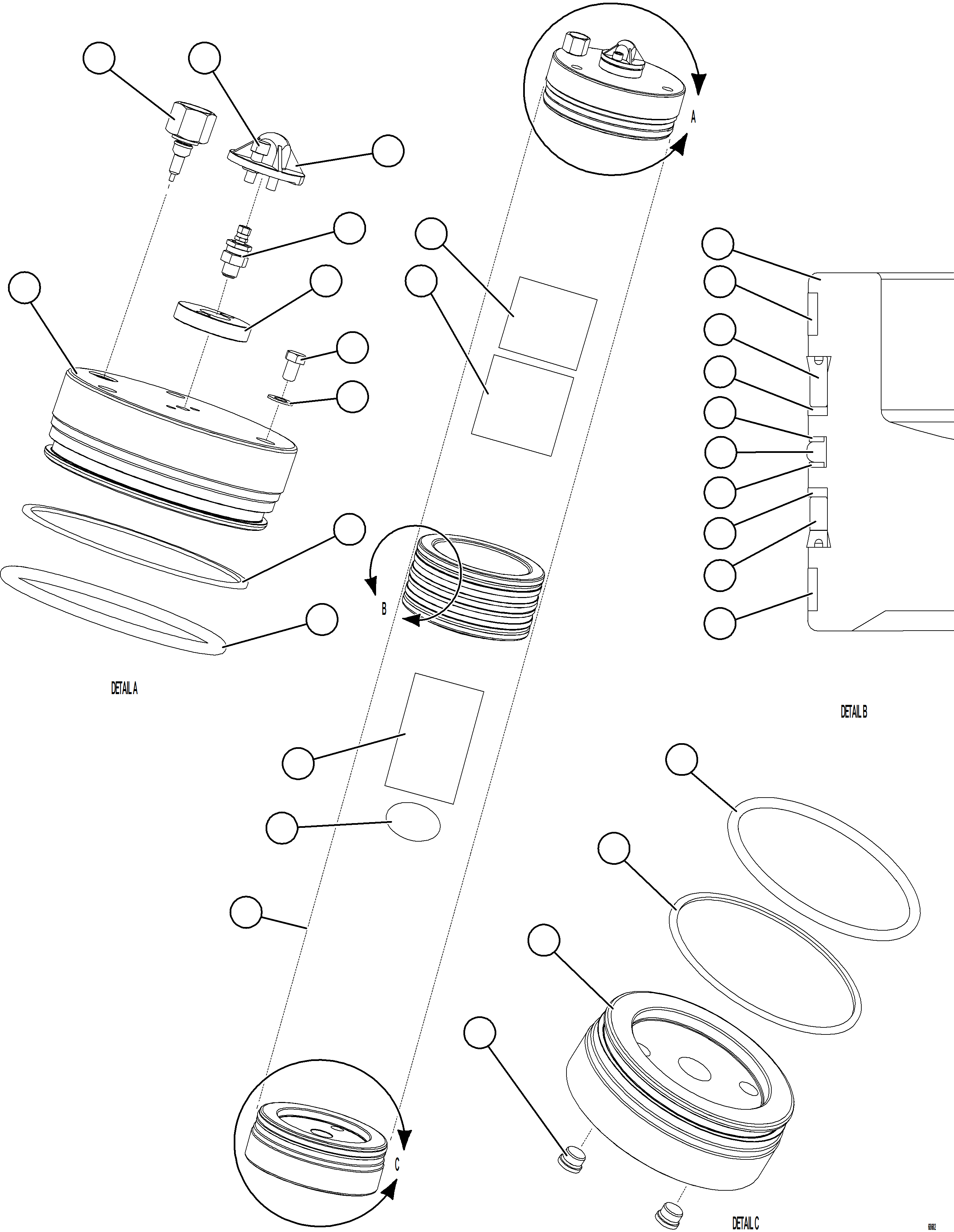 Komatsu parts book diagram for AFE75-B 980E-5 S/N A50006 - A50007 TECK: PISTON ACCUMULATOR    58B-60-20060