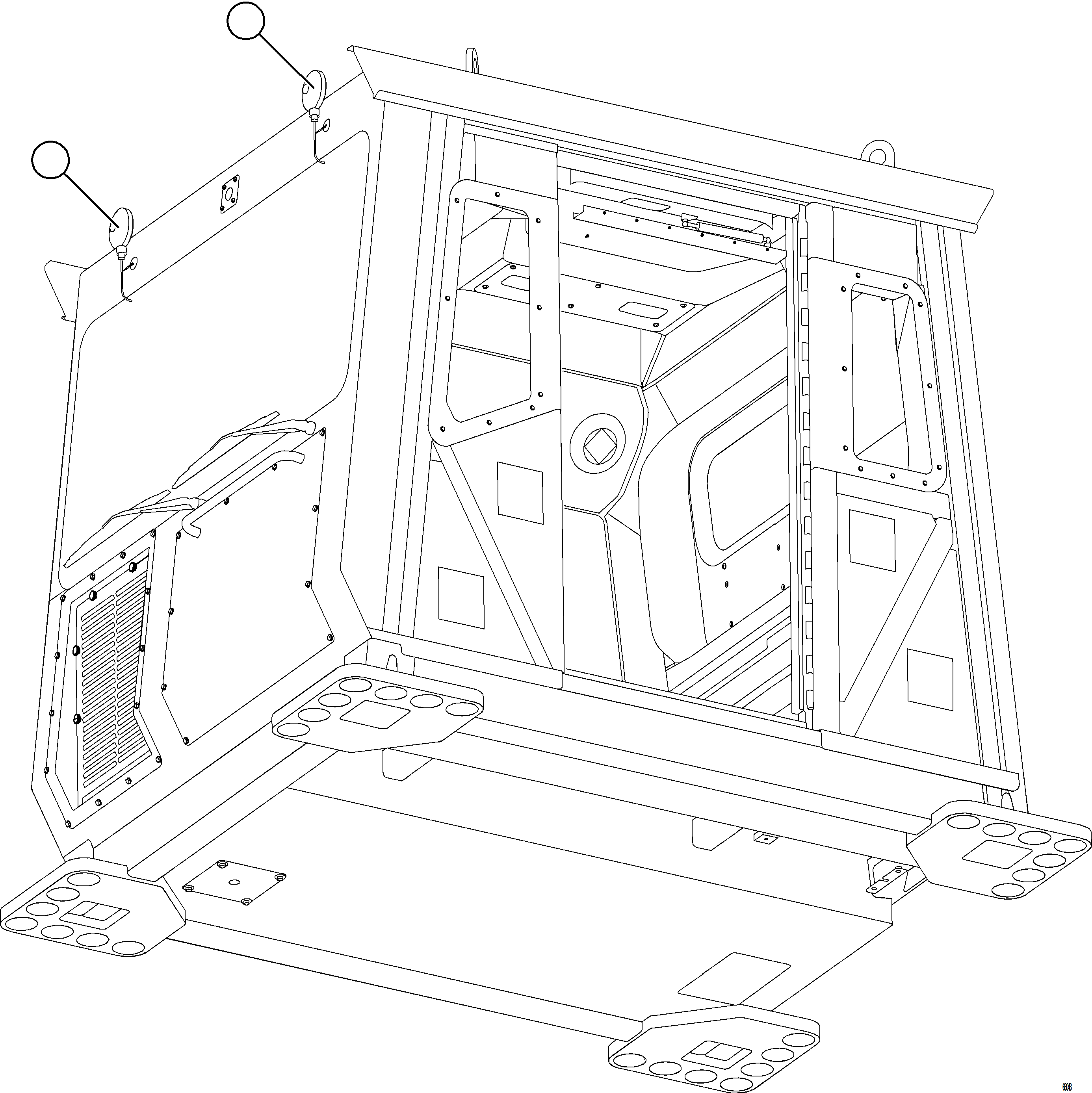 Komatsu parts book diagram for AFE75-B 980E-5 S/N A50006 - A50007 TECK: CAB LIGHTS    1/2