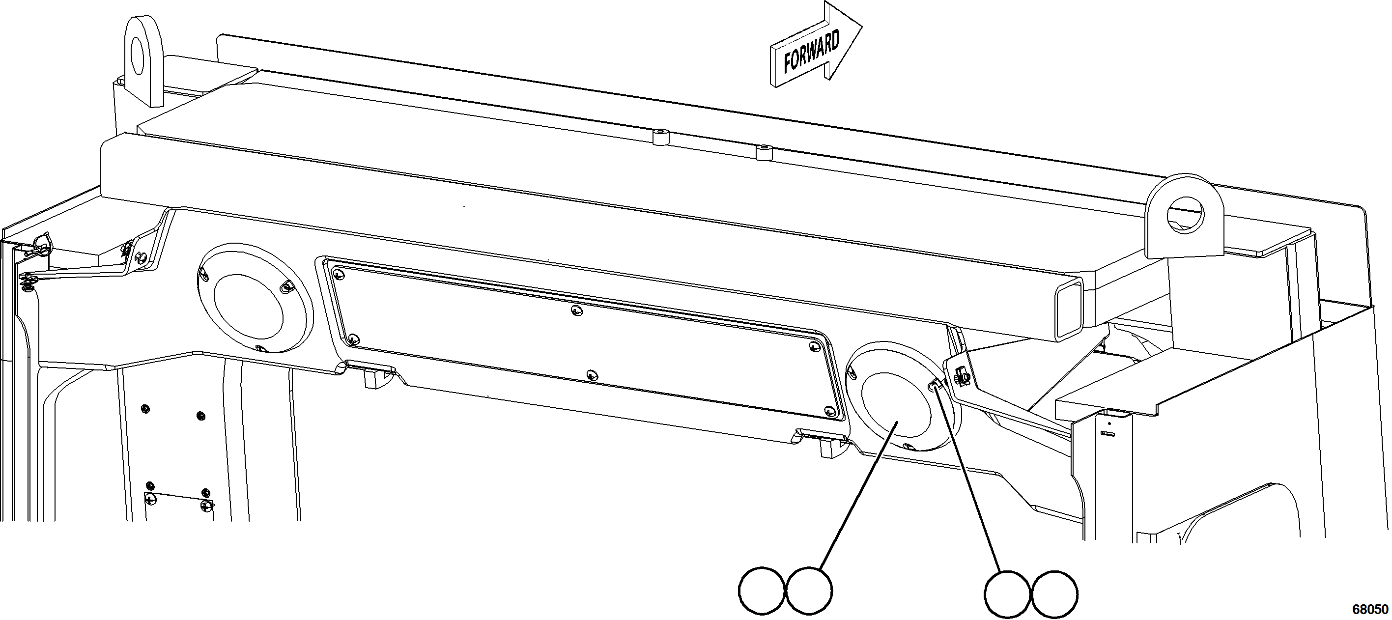 Komatsu parts book diagram for AFE75-B 980E-5 S/N A50006 - A50007 TECK: FRONT SPEAKER INSTALLATION