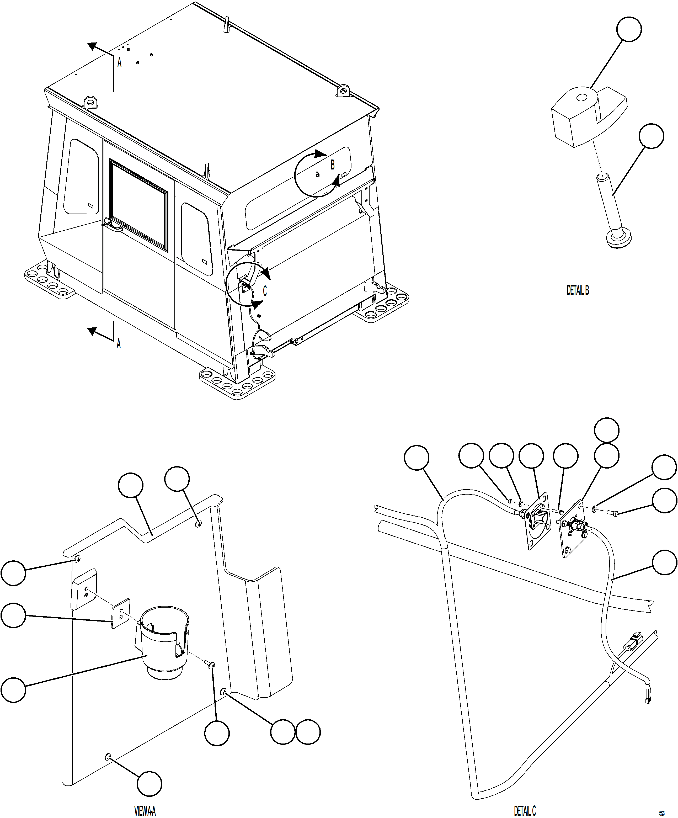 Komatsu parts book diagram for AFE75-B 980E-5 S/N A50006 - A50007 TECK: CAB MISCELLANEOUS