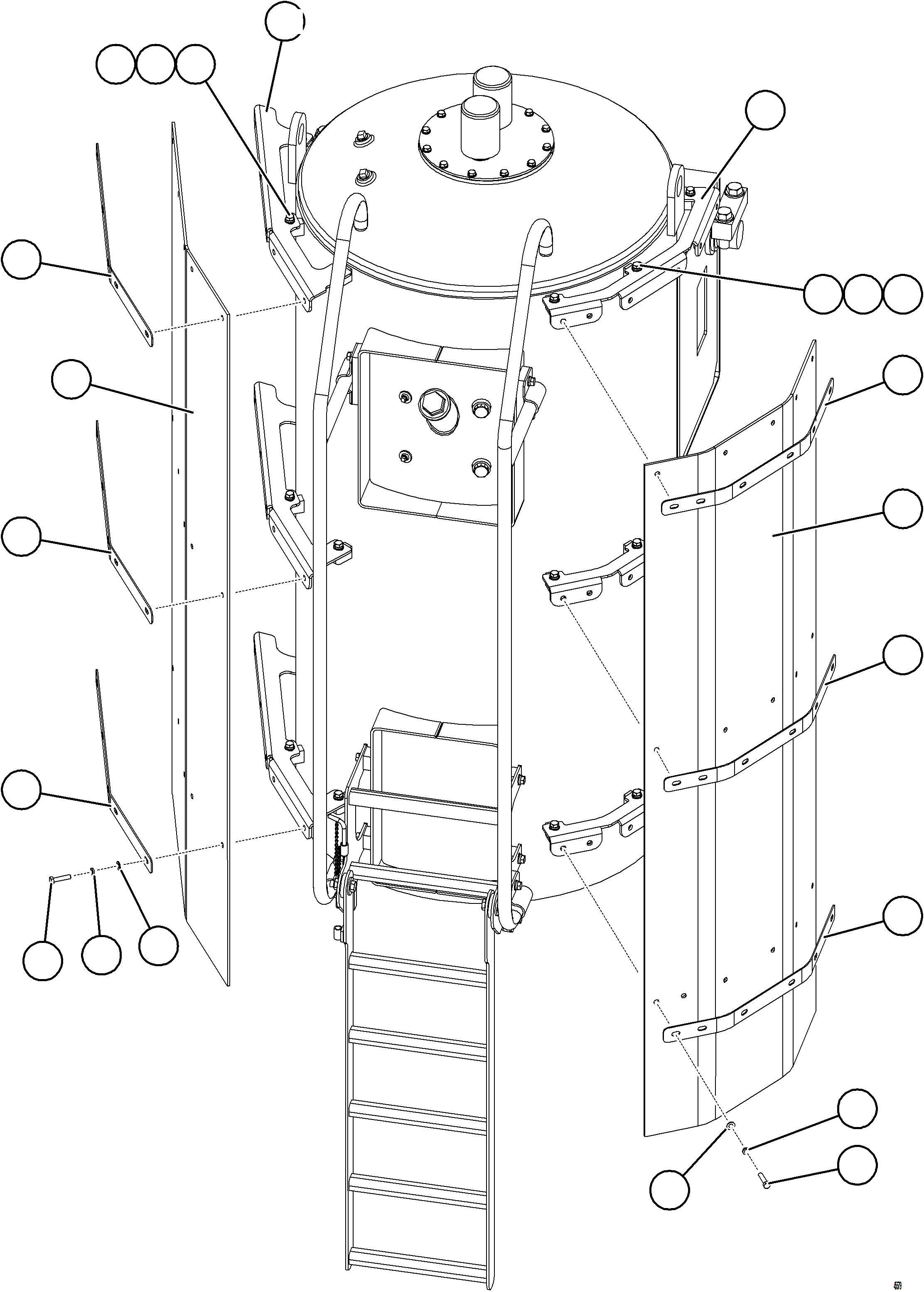 Komatsu parts book diagram for AFE75-B 980E-5 S/N A50006 - A50007 TECK: HYDRAULIC TANK MUD FLAPS    2/2