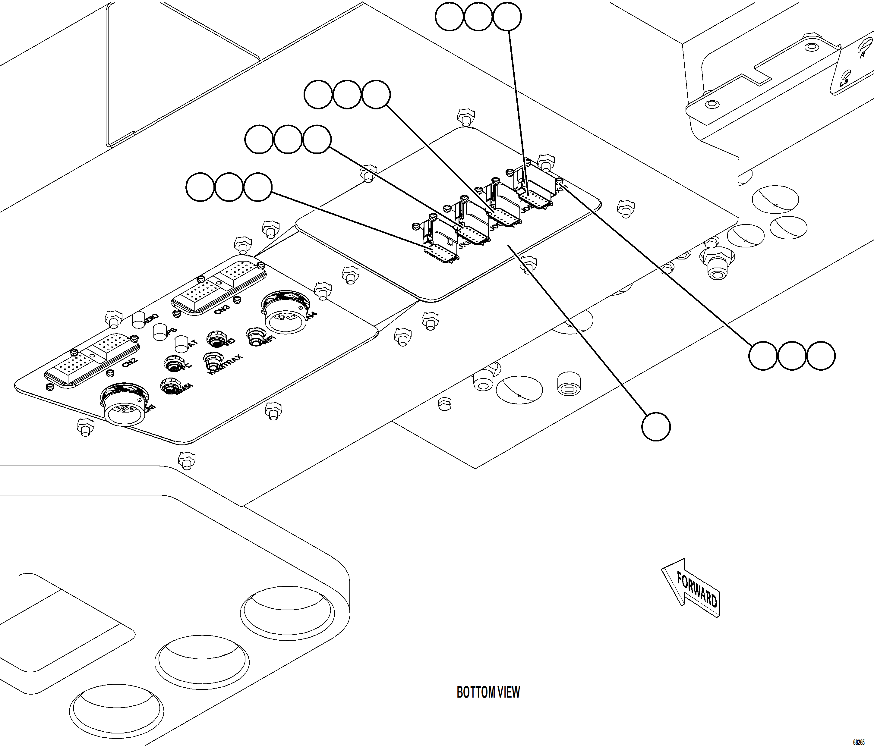 Komatsu parts book diagram for AFE75-B 980E-5 S/N A50006 - A50007 TECK: KOMVISION CAB WIRING JUNCTION