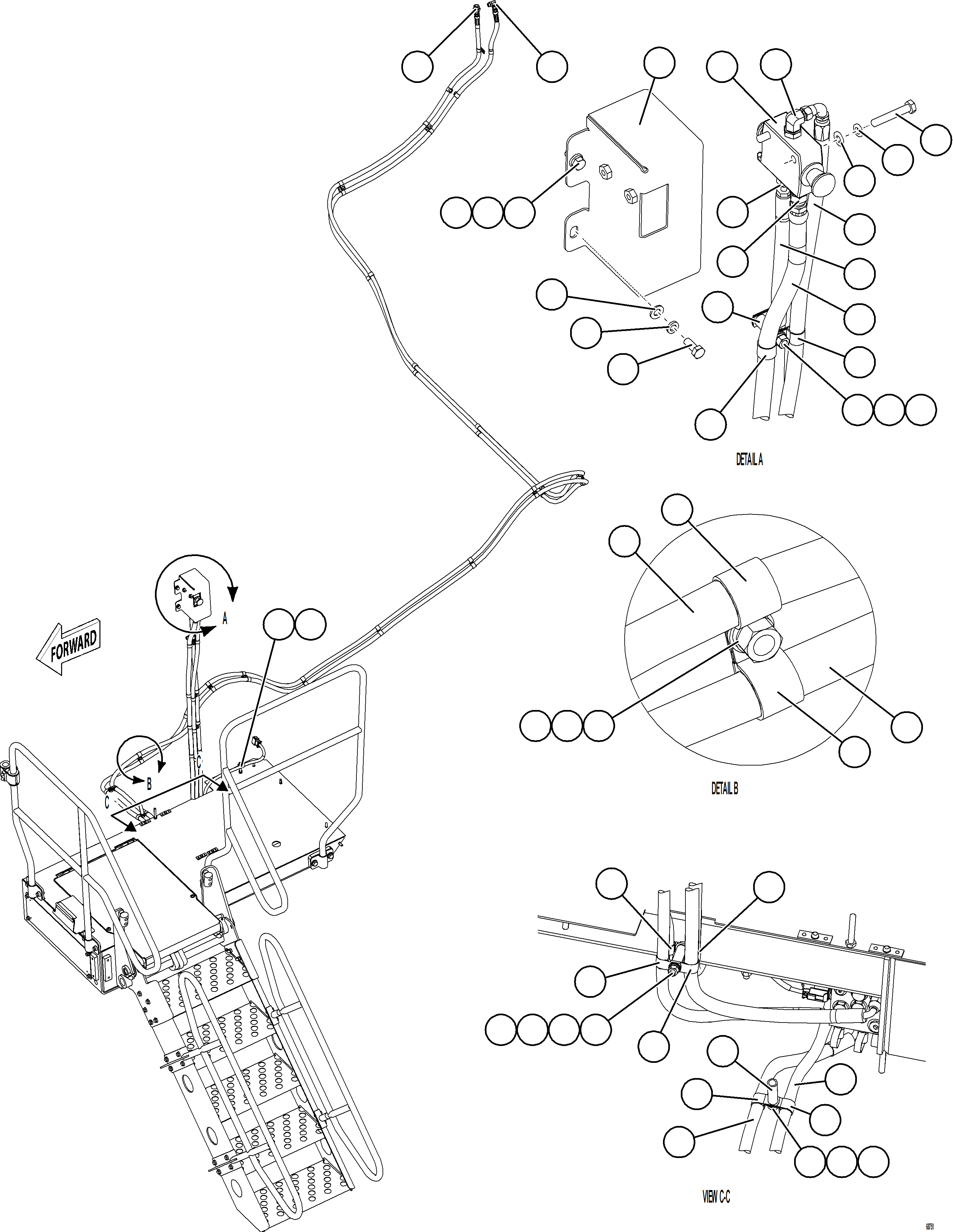 Komatsu parts book diagram for AFE75-B 980E-5 S/N A50006 - A50007 TECK: RETRACTABLE LADDER    2/3
