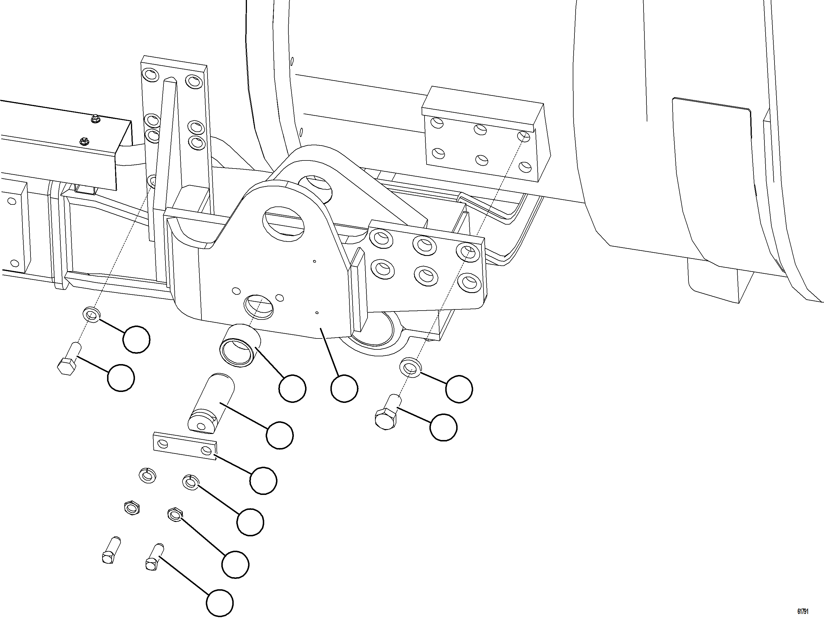 Dump Trucks Komatsu / AFE75-C 980E-5 S/N A50008 SUNCOR(AFE75-C) / ENGINE CRADLE INSTALLATION(016 : 61791)