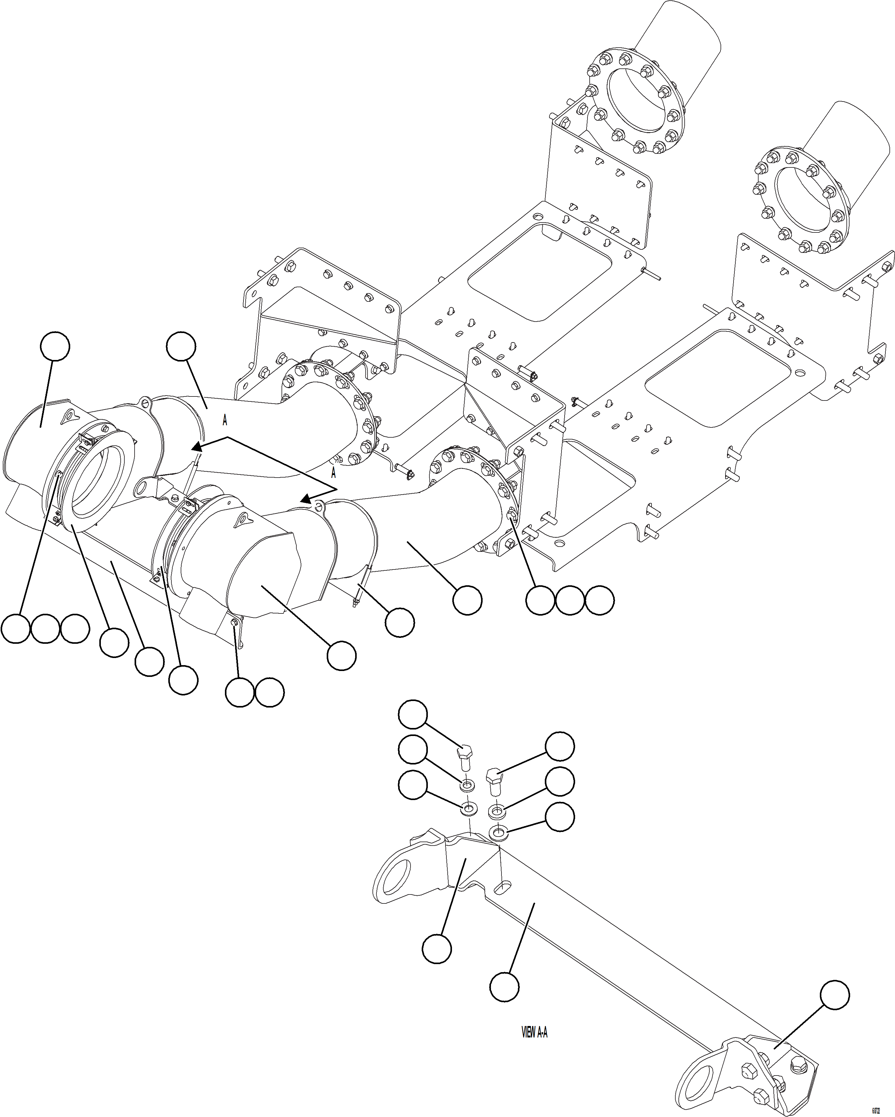 Dump Trucks Komatsu / AFE75-C 980E-5 S/N A50008 SUNCOR(AFE75-C) / EXHAUST PIPING - HEATED BODY    1/4(028 : 68722)
